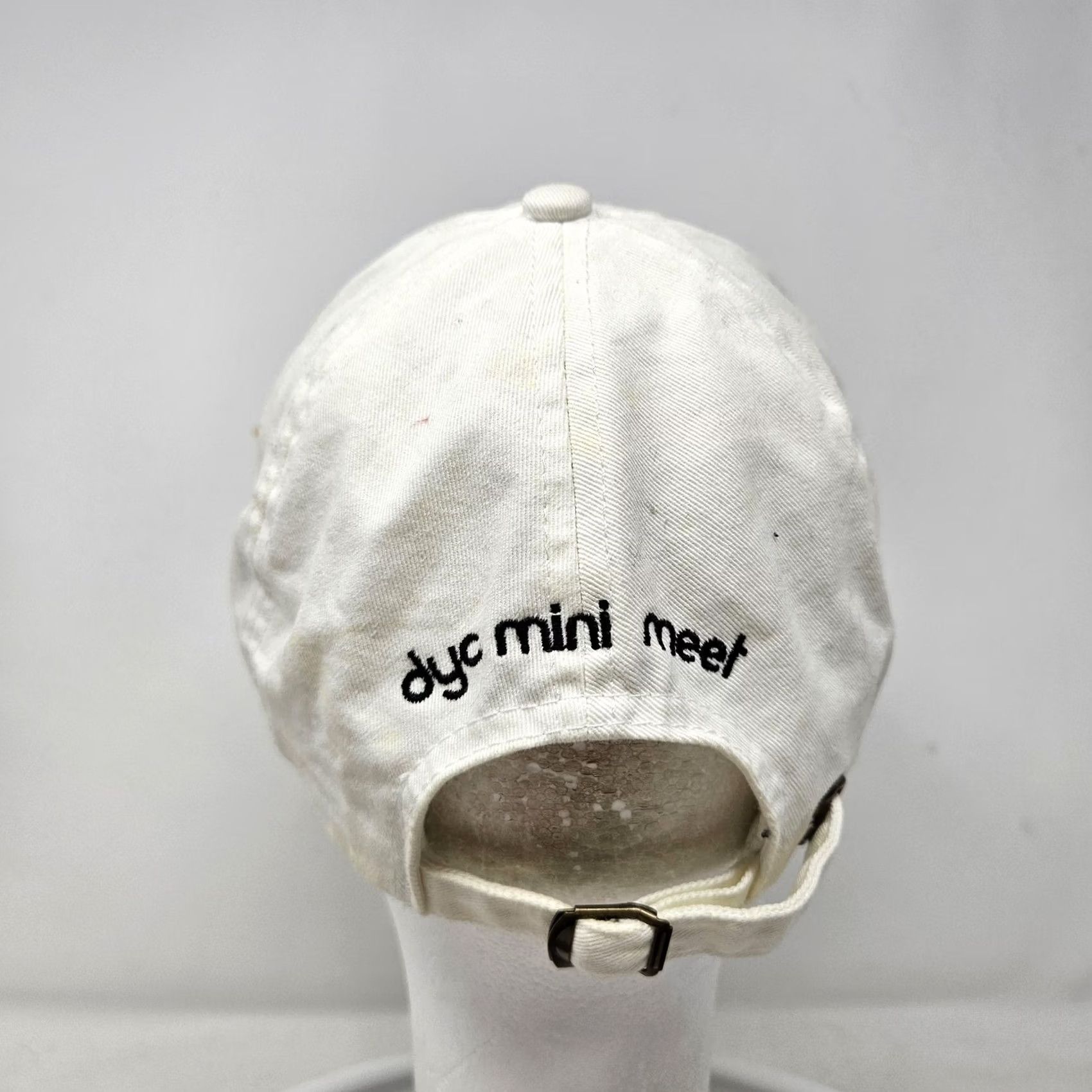 Vintage DYC Mini Meet Hat Cap Strap Back One Size White Anime Mens Baseball Size ONE SIZE - 4 Thumbnail