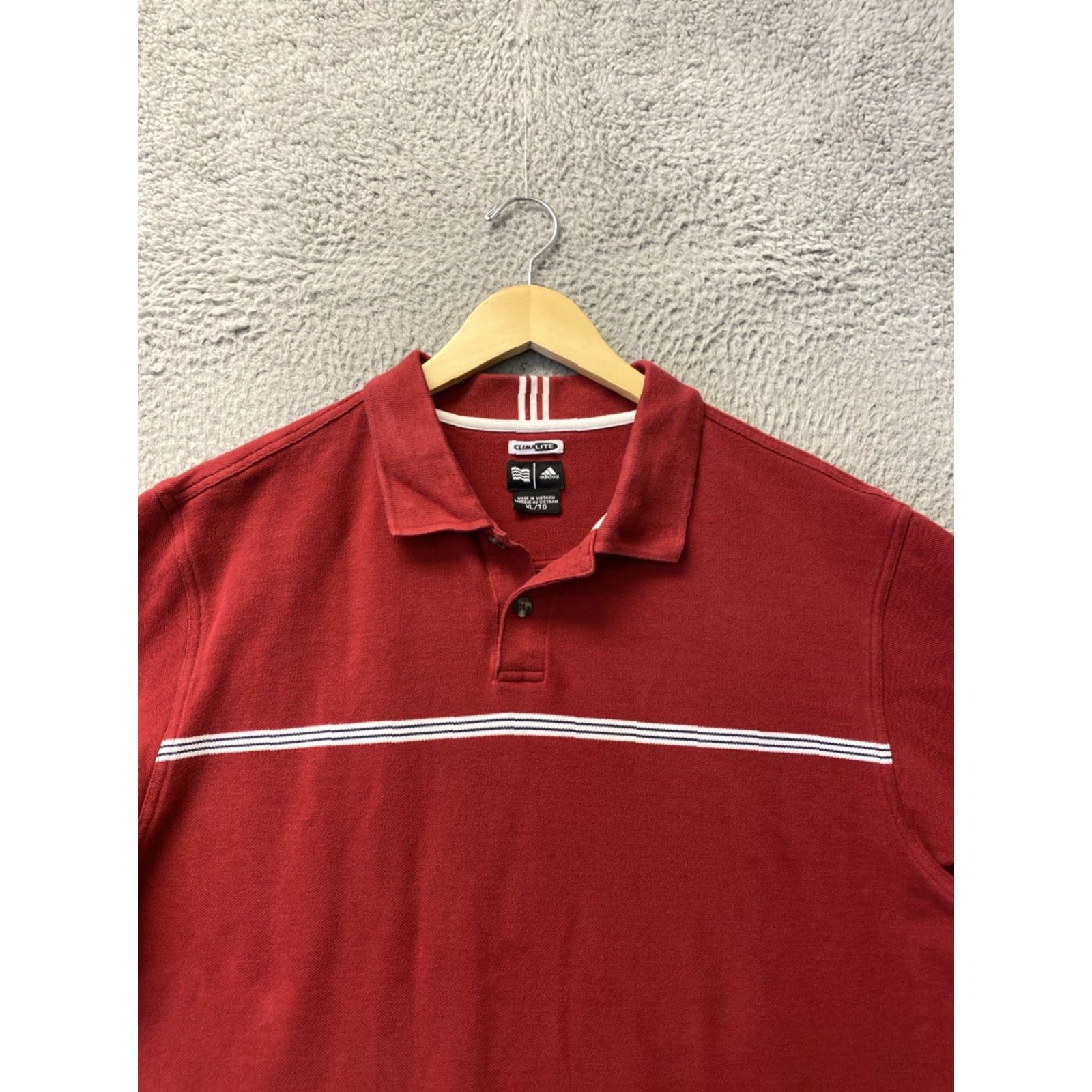 Adidas VINTAGE Adidas Competition Polo Shirt Men XL Red Climalite Short Sleeve Shirts Mens 122-49 Size US XL / EU 56 / 4 - 2 Thumbnail