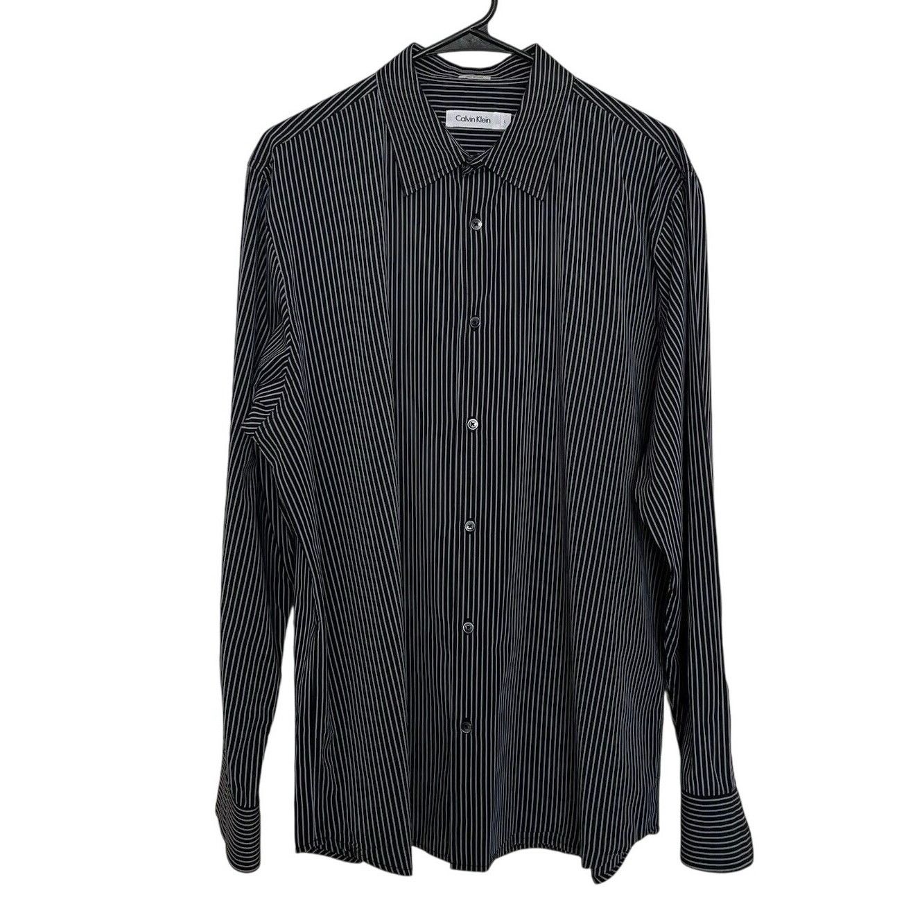 Calvin Klein Calvin Klein | Black Striped Long Sleeve Button Shirt Men Size US L / EU 52-54 / 3 - 1 Thumbnail