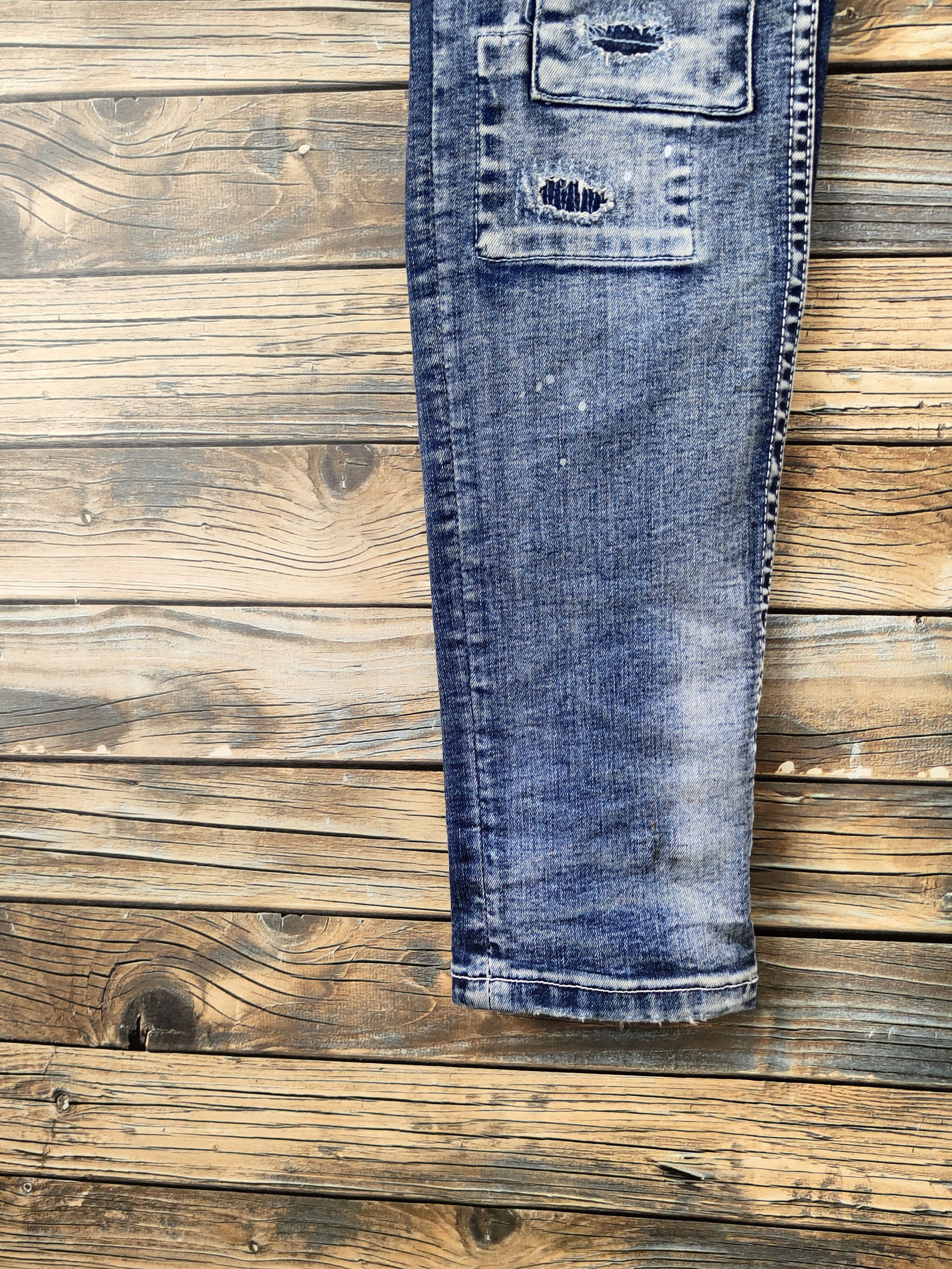 Japanese Brand U-men Dark Blue Distressed Ripped Jeans #S2910 Size US 29 - 4 Thumbnail