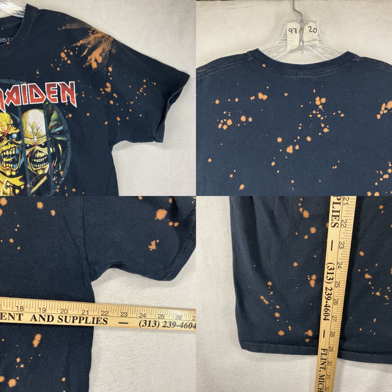Vintage VINTAGE Iron Maiden Eddie Evolution Tee 2012 LG All Cotton Bleached Shirt Men L Black Cotton T-Shirt Crew Neck Short Sleeve Logo Band Music Rock 90s? Size US L / EU 52-54 / 3 - 8 Thumbnail