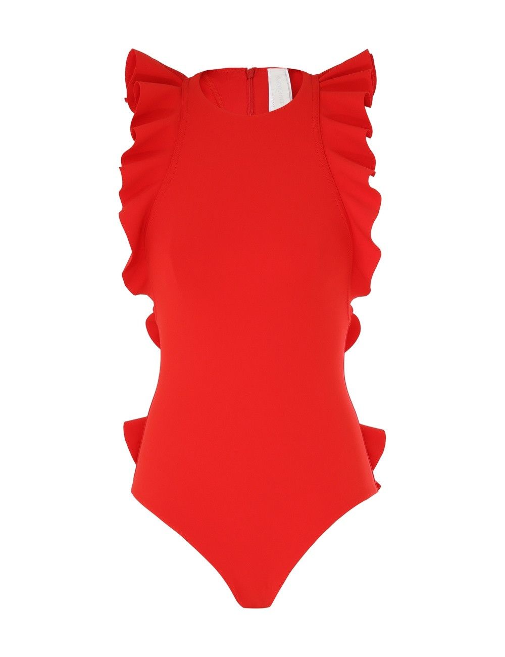 Zimmermann oc11z0525 Ottie Racer Back Frill Bodysuit in Red Size L / US 10 / IT 46 - 1 Thumbnail