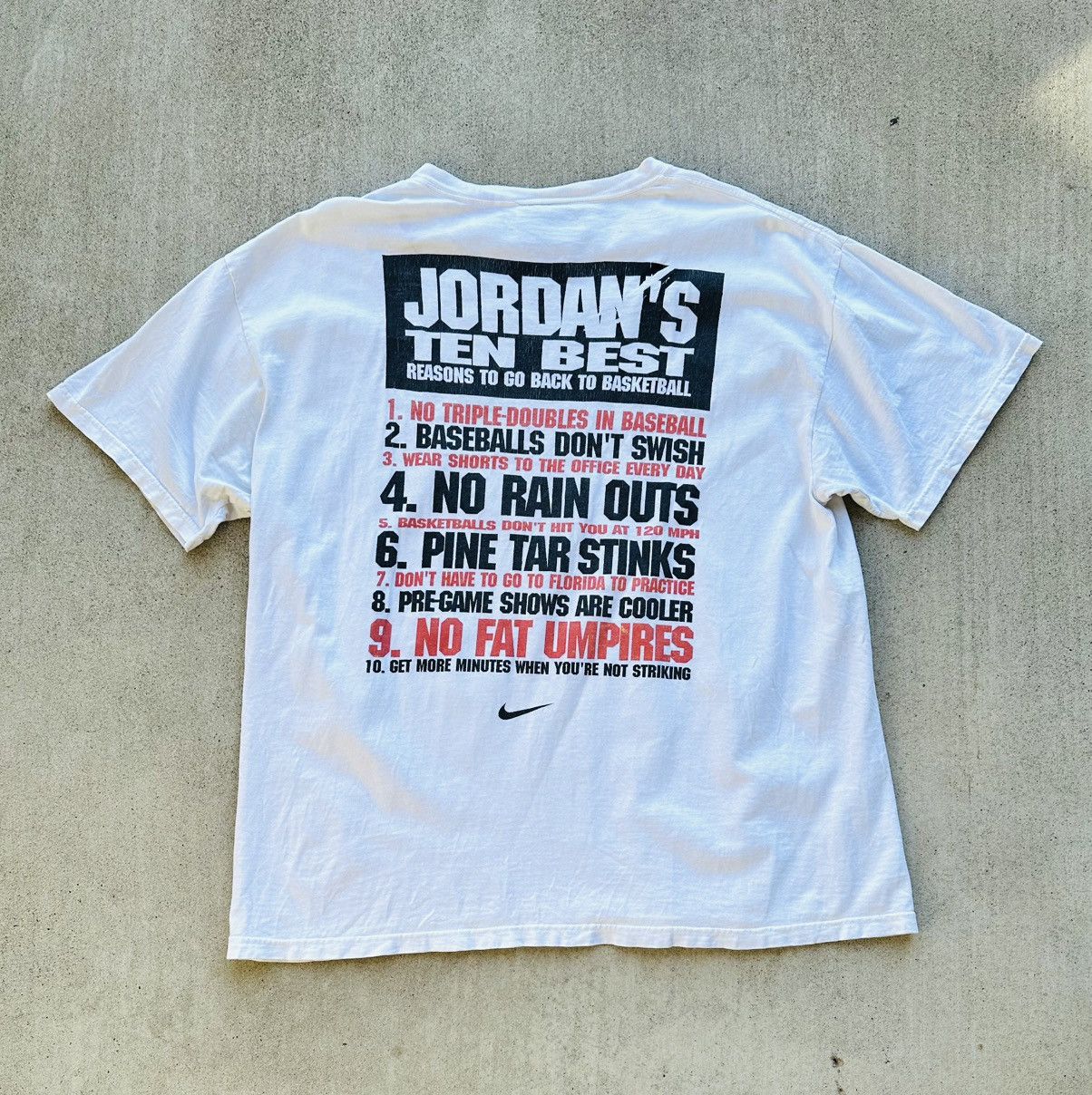 Nike × Vintage Vintage Nike Michael Jordan T Shirt 90s Xl 10 Reasons Size US XL / EU 56 / 4 - 1 Thumbnail
