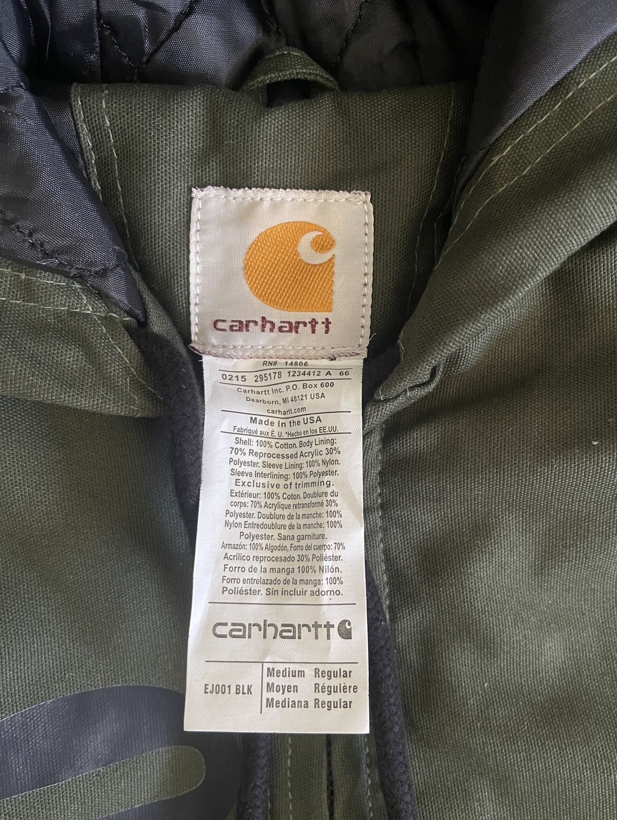 Marlboro CUSTOM Reworked Carhartt x Marlboro Moss Green Active Jacket Size US M / EU 48-50 / 2 - 3 Thumbnail