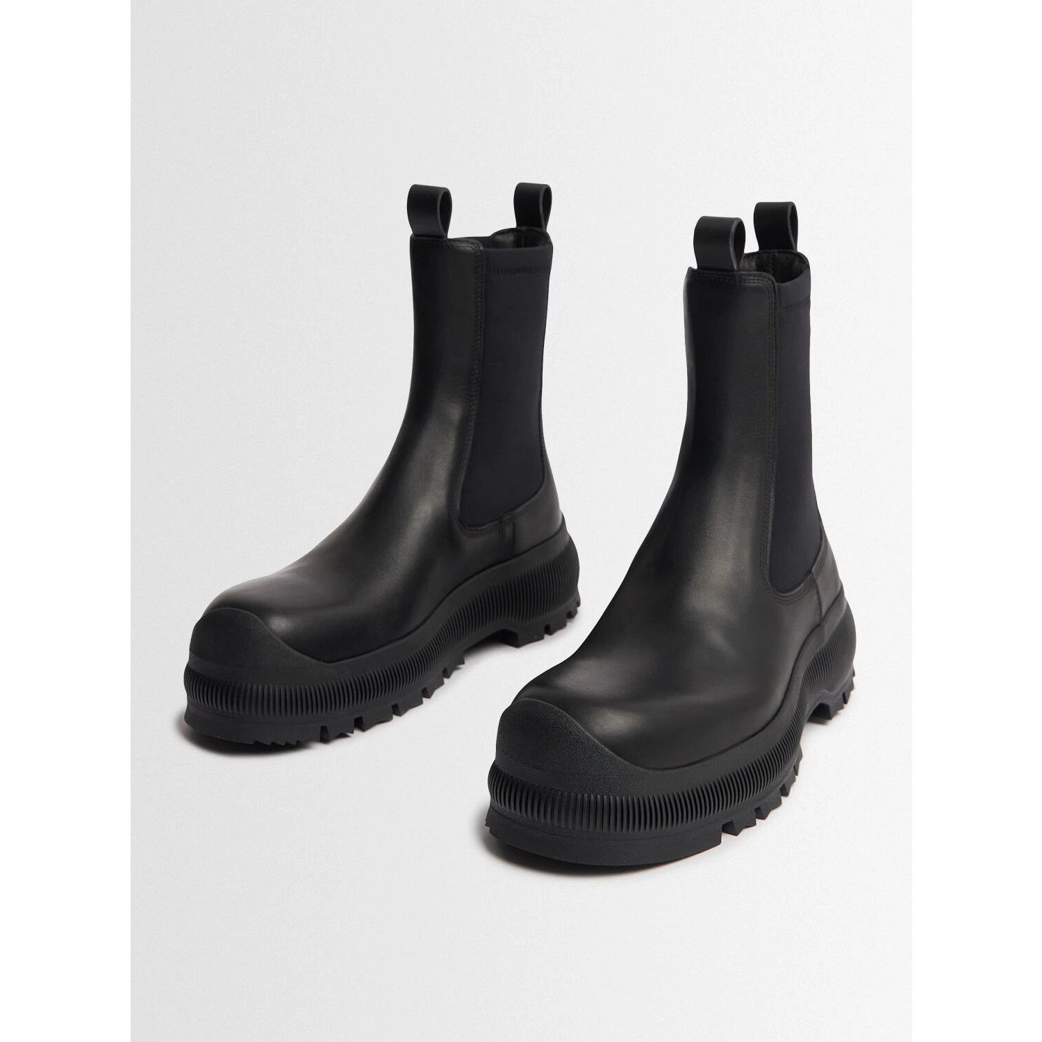 Jil Sander JIL SANDER $1410 Black Leather Ankle Boots New & Authentic ( Size US 6 / IT 36 - 2 Thumbnail