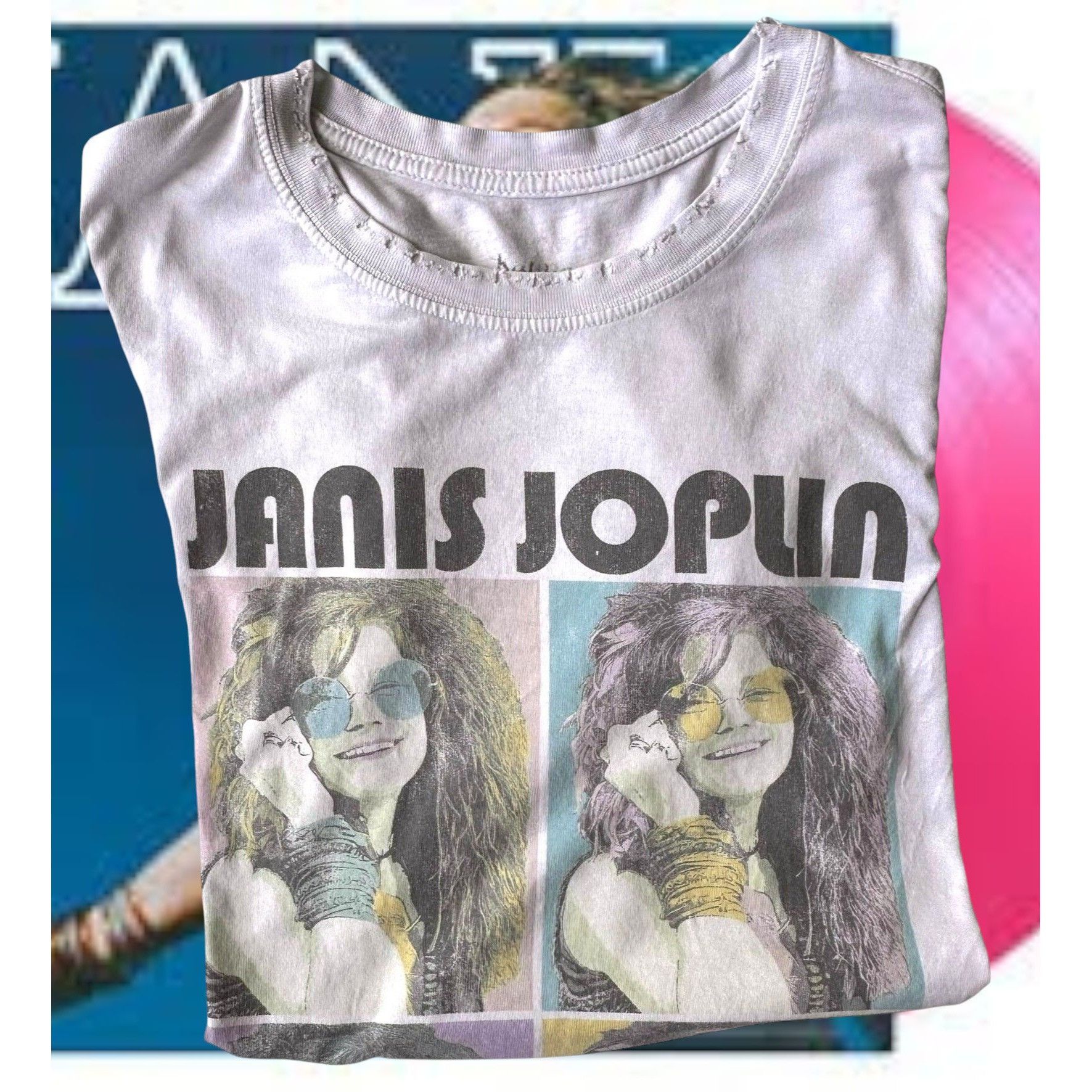 Vintage Janis Joplin T Shirt Small White Recycled Karma Pearl Bobby Size S / US 4 / IT 40 - 4 Thumbnail