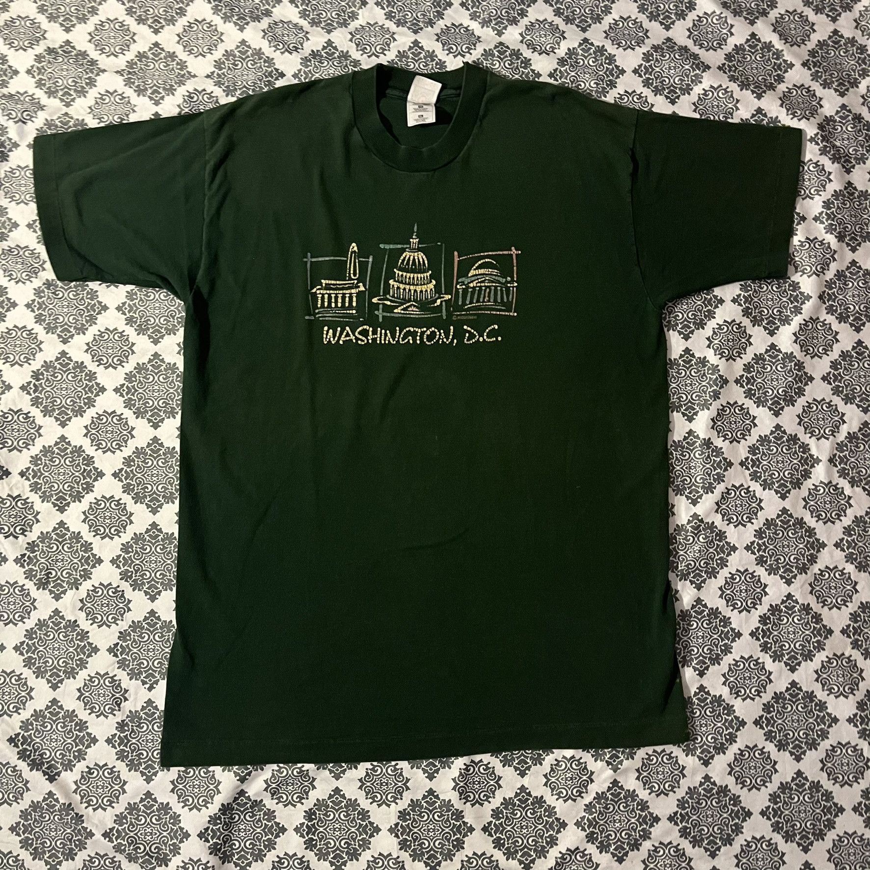 Fruit Of The Loom Vintage 90s Washington D.C. Single Stitched Destination Tee Size US XL / EU 56 / 4 - 2 Thumbnail
