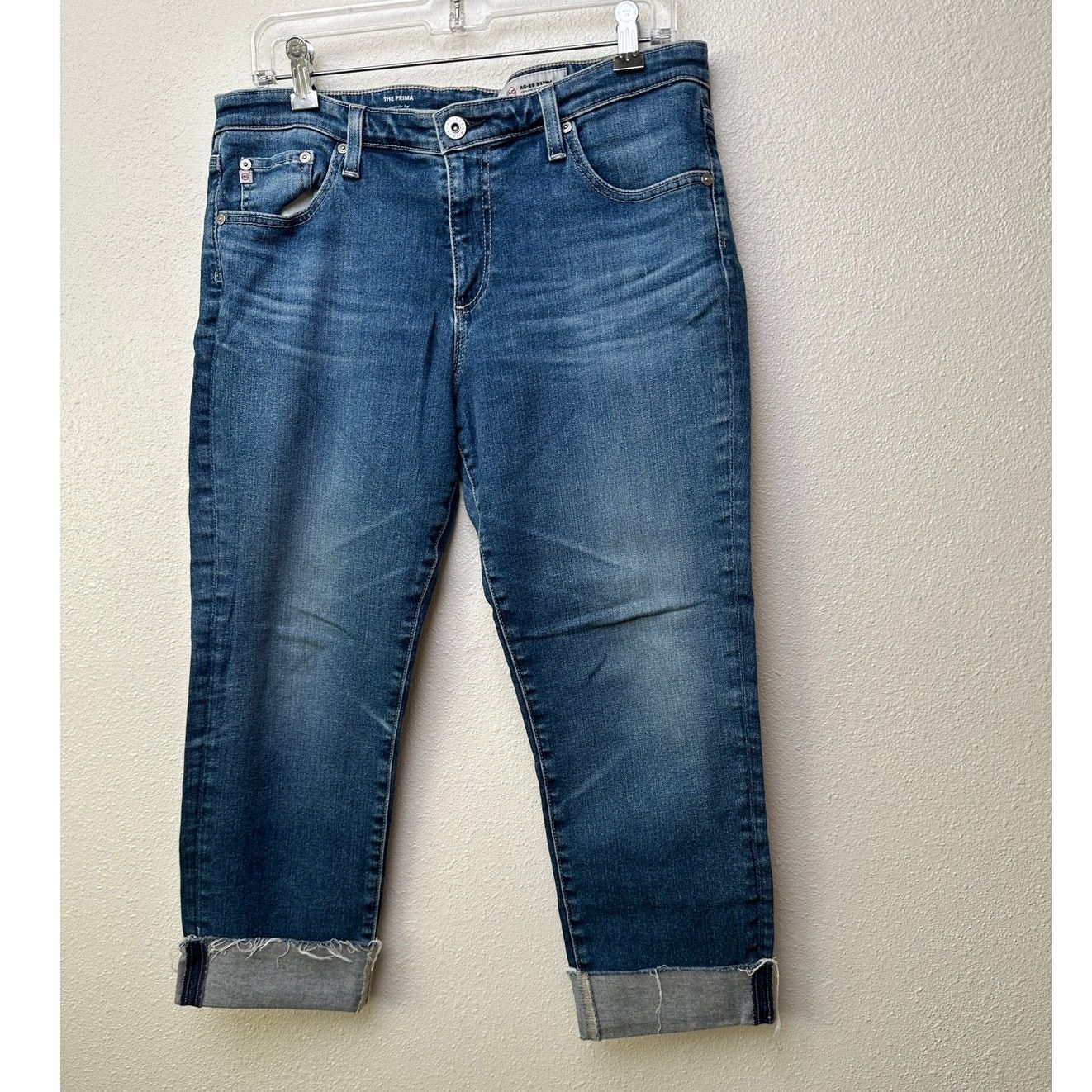 AG Adriano Goldschmied AG The Prima cigarette leg jeans med wash raw cuffed hem 32R Size 32" / US 10 / IT 46 - 3 Thumbnail
