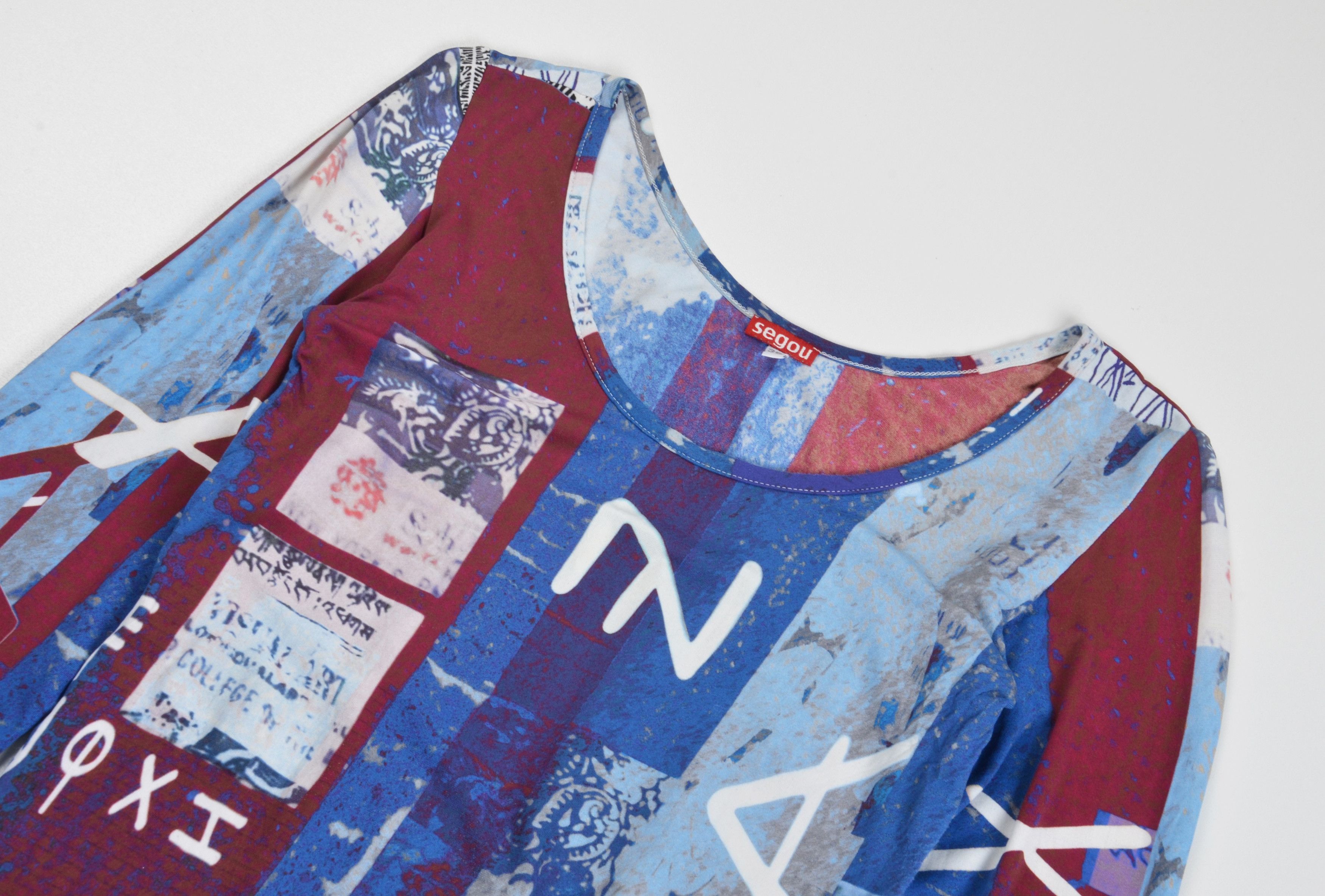Vintage Vintage Segou Y2K Mesh Abstract Graphic Print Stretch Top Size S / US 4 / IT 40 - 4 Thumbnail