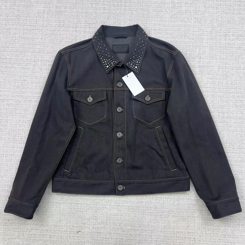 Prada Prada Neckline rivet solid color buttoned denim jacket Next Size US L / EU 52-54 / 3 - 1 Thumbnail