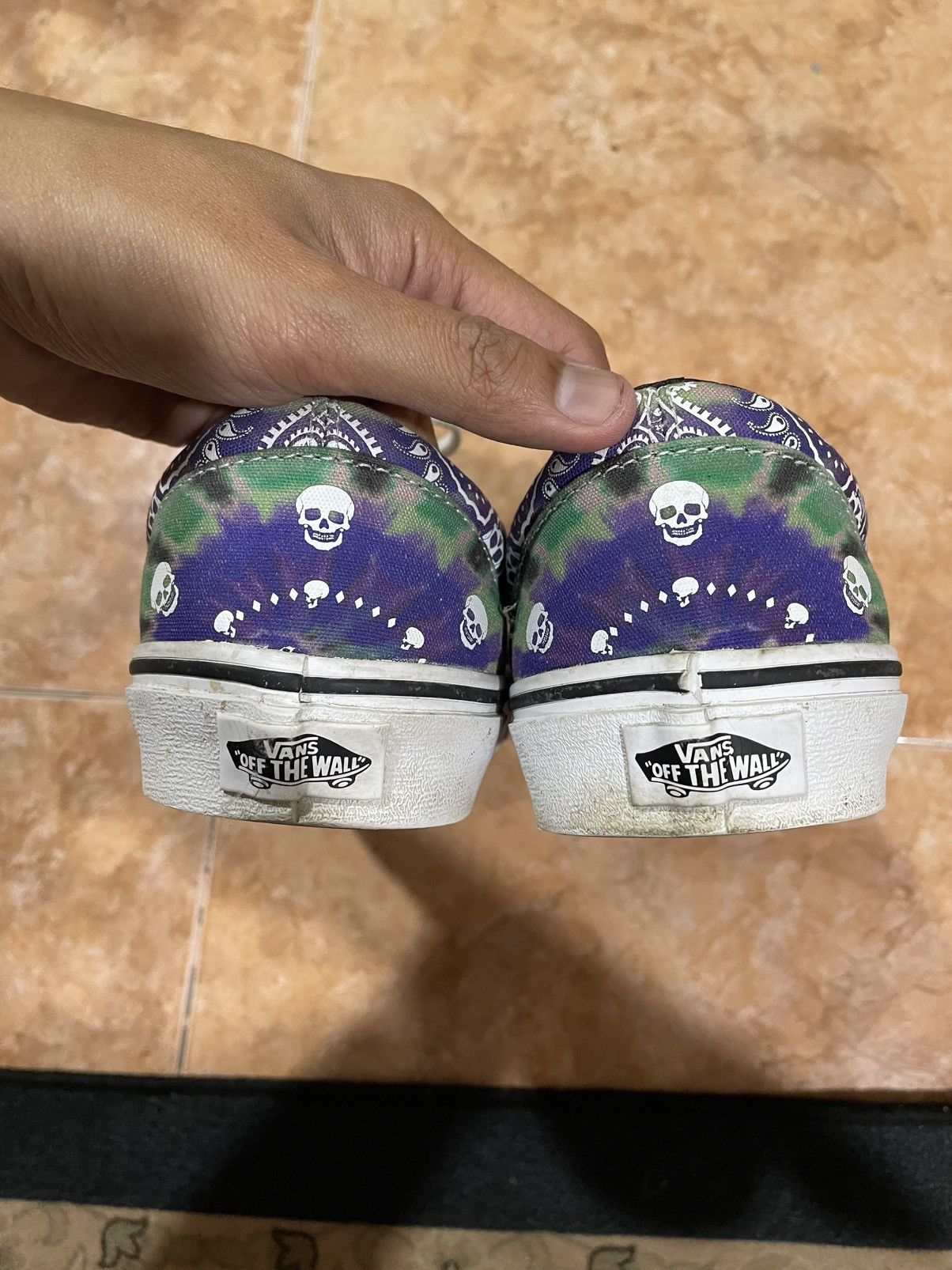 Flip Skateboards × Vans Vans Era Bandana Skull Print Green Purple - Rare Size US 7 / EU 40 - 4 Thumbnail