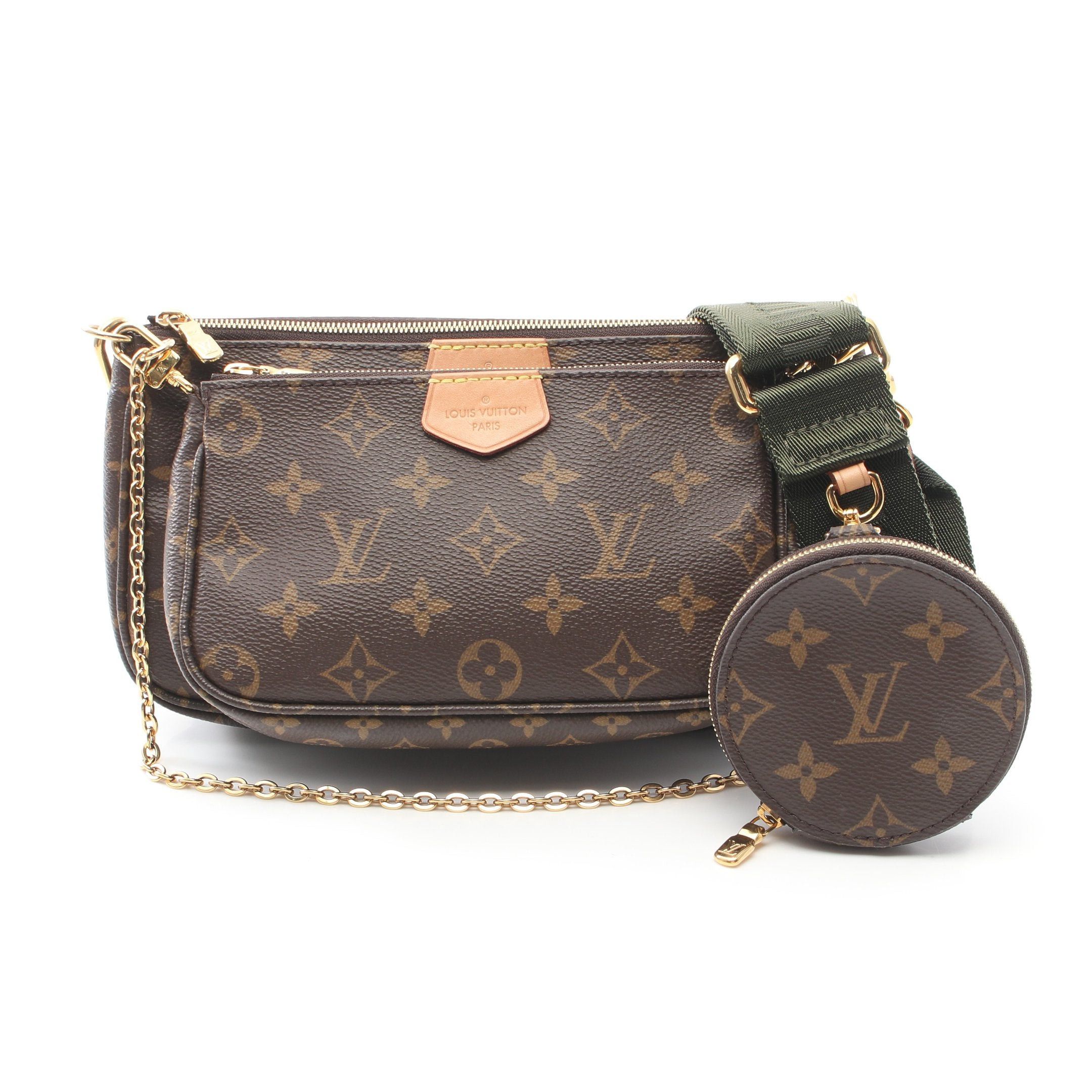 Louis Vuitton Louis Vuitton Multy Pochette Accessoires Monogram Khaki Shoulder Bag Brown Green Size ONE SIZE - 1 Thumbnail