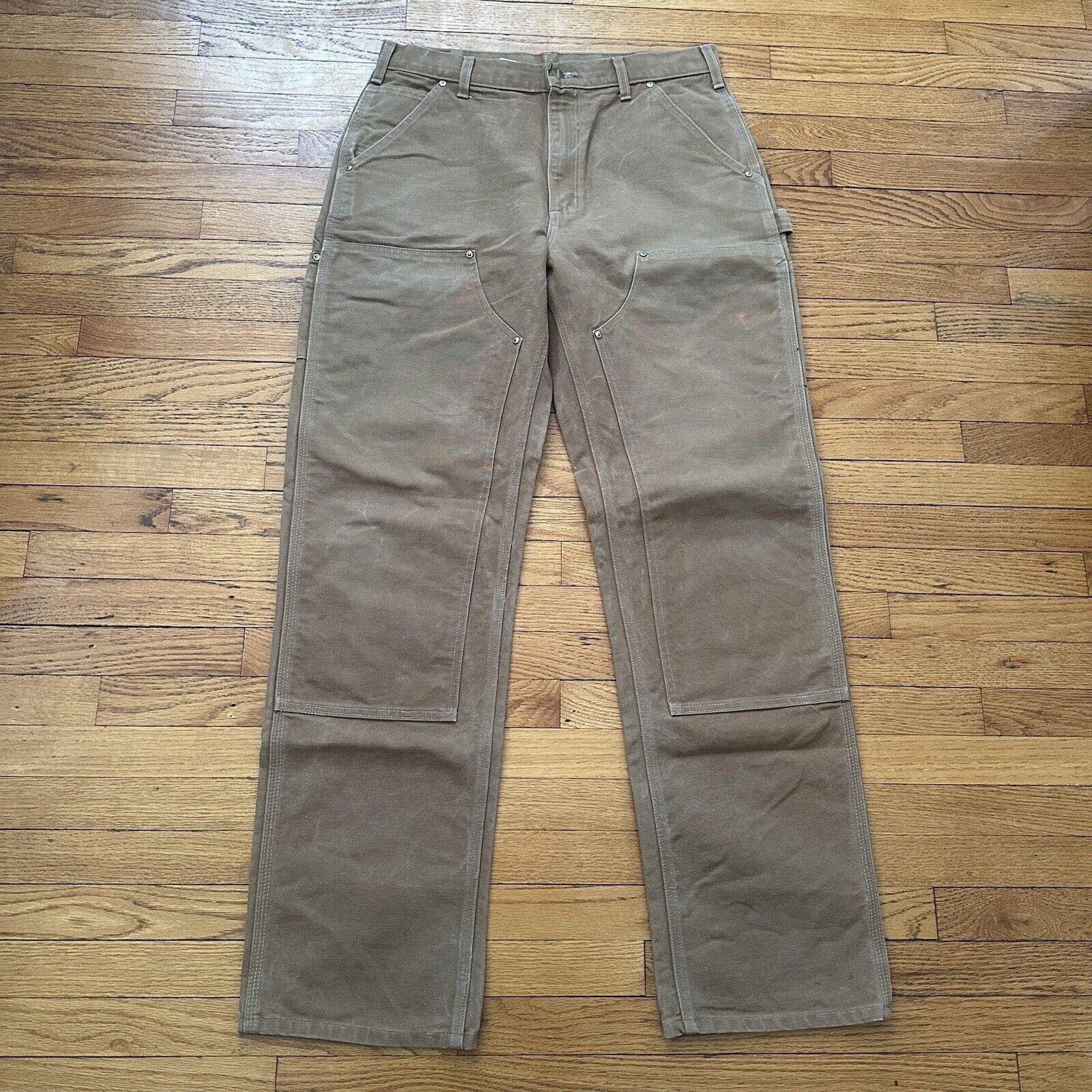 image of Vintage Carhartt Double Knee Pants 33X34 Made In Usa in Tan, Men's
