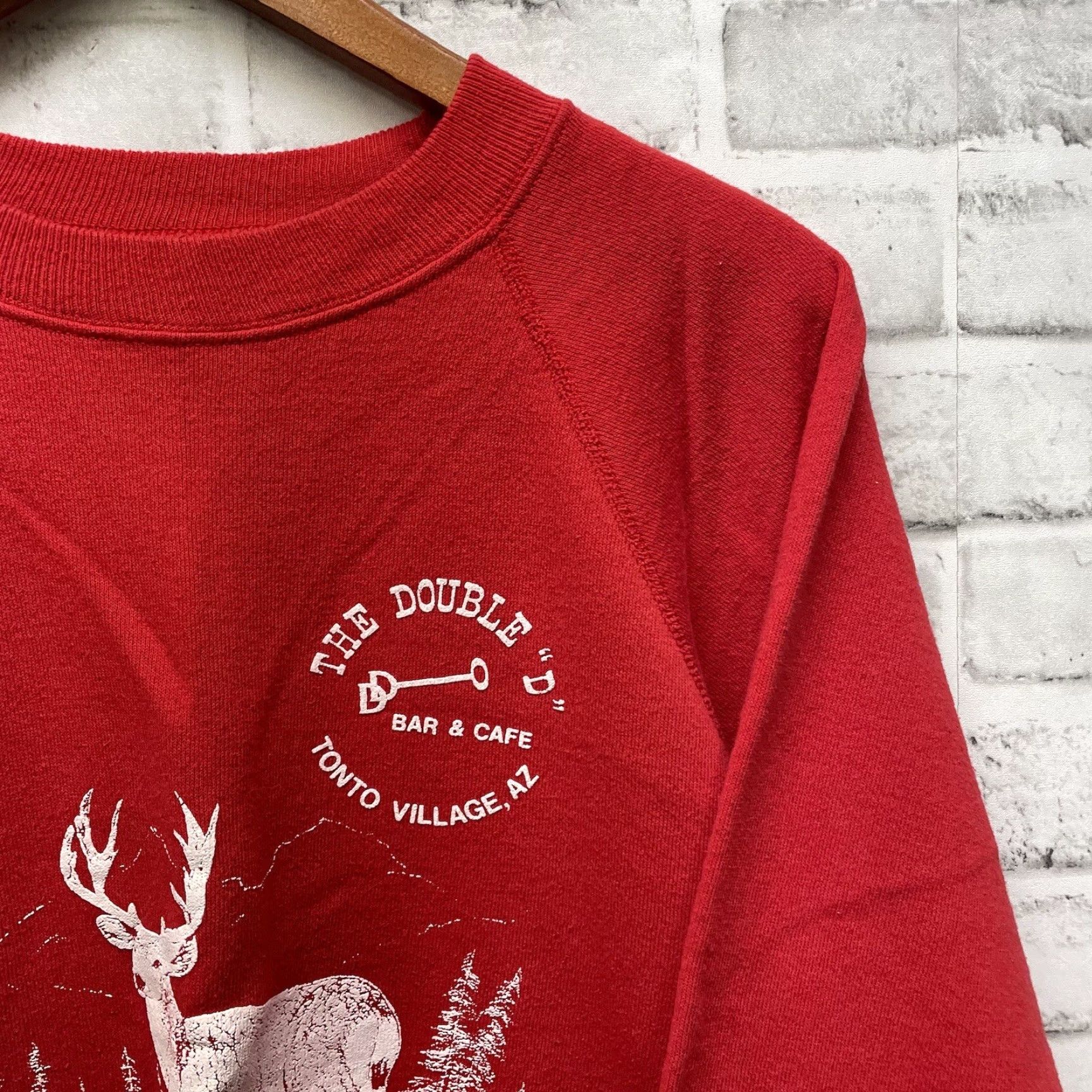 Hanes VINTAGE Hanes Cotton Blend Pullover Sweatshirt USA Mens XL Red Graphic Bar & Café Size US XL / EU 56 / 4 - 2 Thumbnail