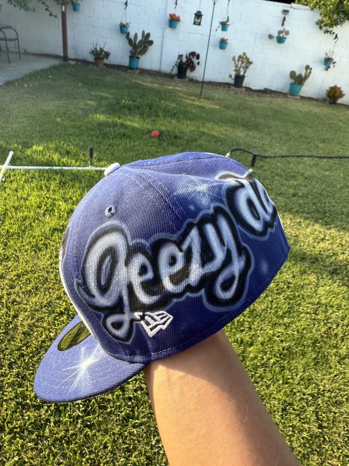 New Era 7 3/8 Airbrushed Fitted Dodger Hat Size ONE SIZE - 3 Thumbnail