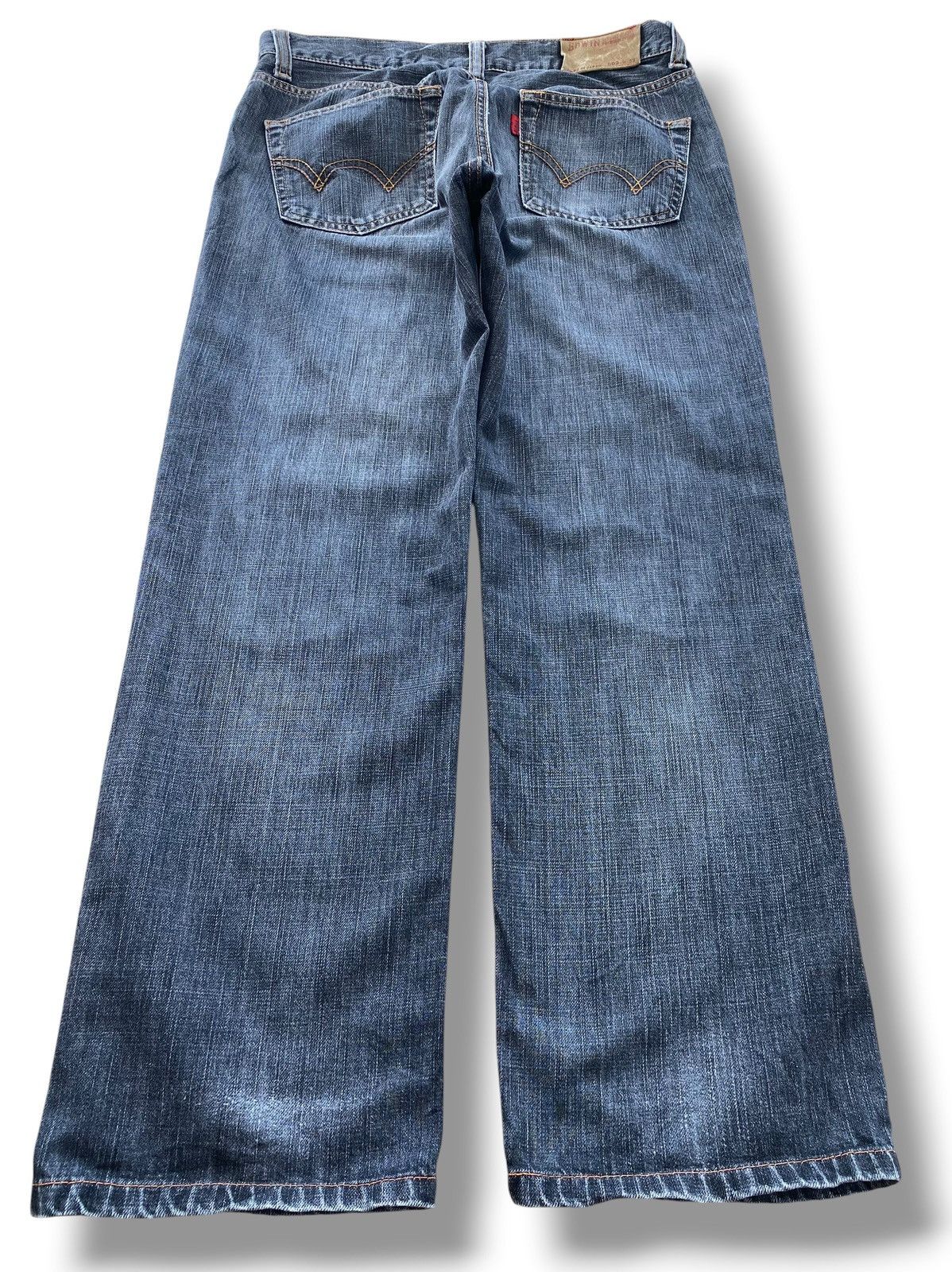 Edwin Edwin 503 Faded Blue Wash Patchwork Straight Leg Jeans Size US 32 / EU 48 - 3 Thumbnail