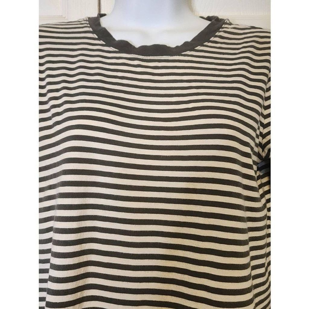 Loft Loft Olive Striped Shirt Size XS / US 0-2 / IT 36-38 - 1 Thumbnail