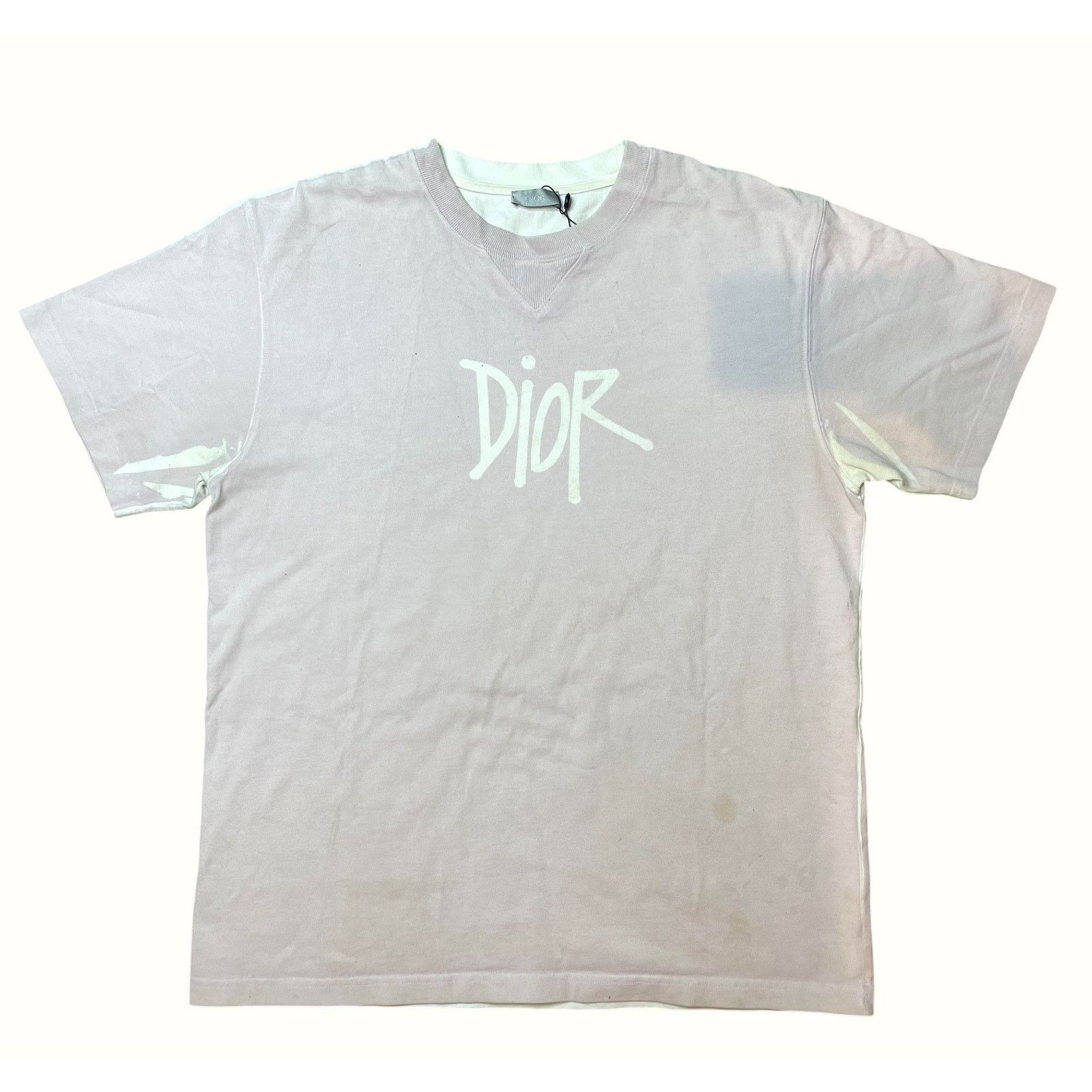 Dior Dior Logo White & Pink Tee Size US XL / EU 56 / 4 - 1 Thumbnail