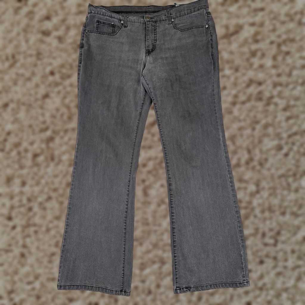 Faded Glory Faded Glory Jeans Womens 14 High Rise Straight Stretch Charcoal Wash 34x31 Size 36" / US 14 / IT 50 - 1 Thumbnail