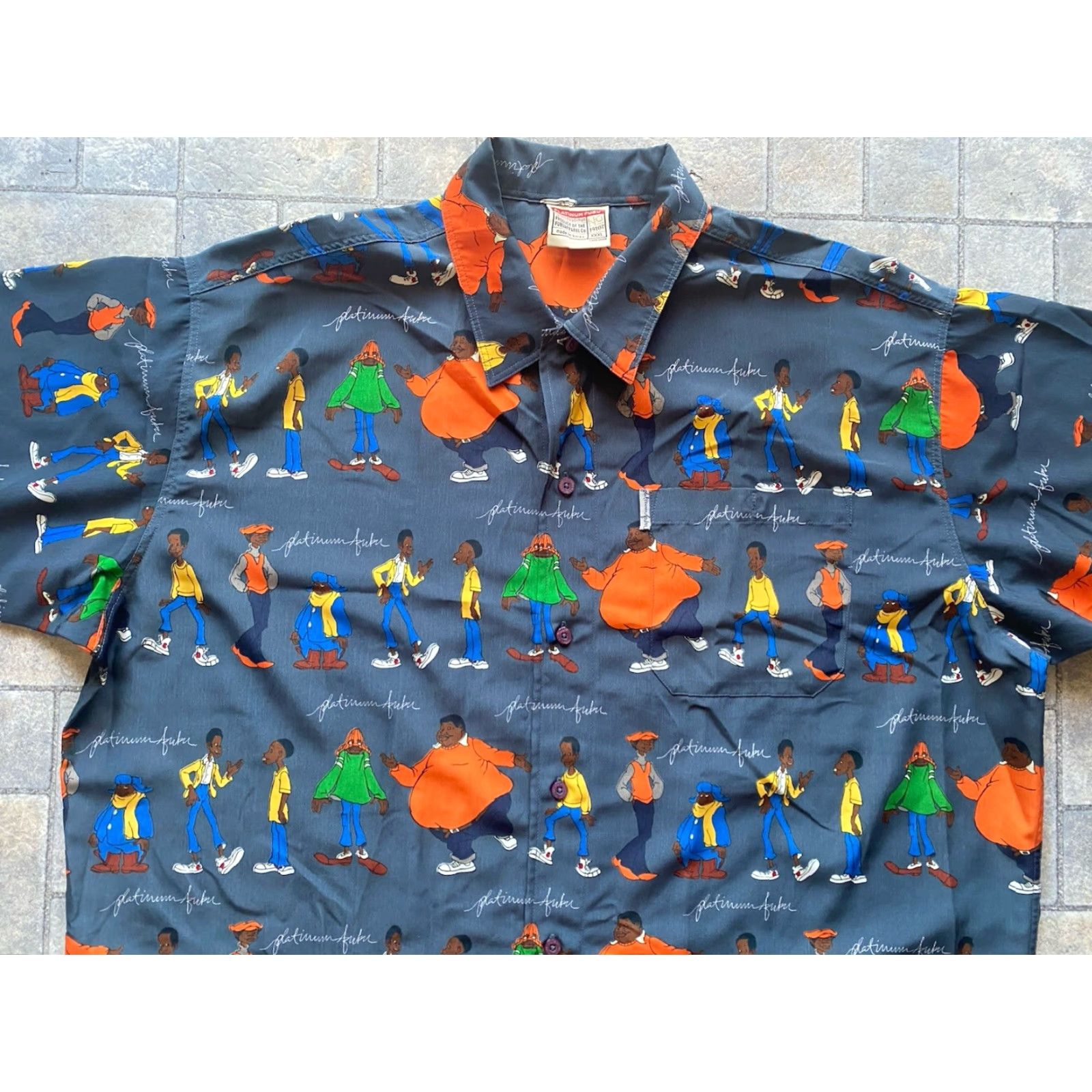Fubu Platinum FUBU Fat Albert The Junkyard Gang Button Shirt Men’s 3XL Made In Korea Size US XXL / EU 58 / 5 - 3 Thumbnail