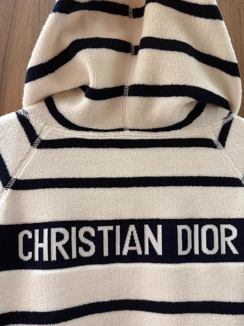 Dior Dior Black and white striped hooded knitted cardigan coat Size XS / US 0-2 / IT 36-38 - 4 Thumbnail