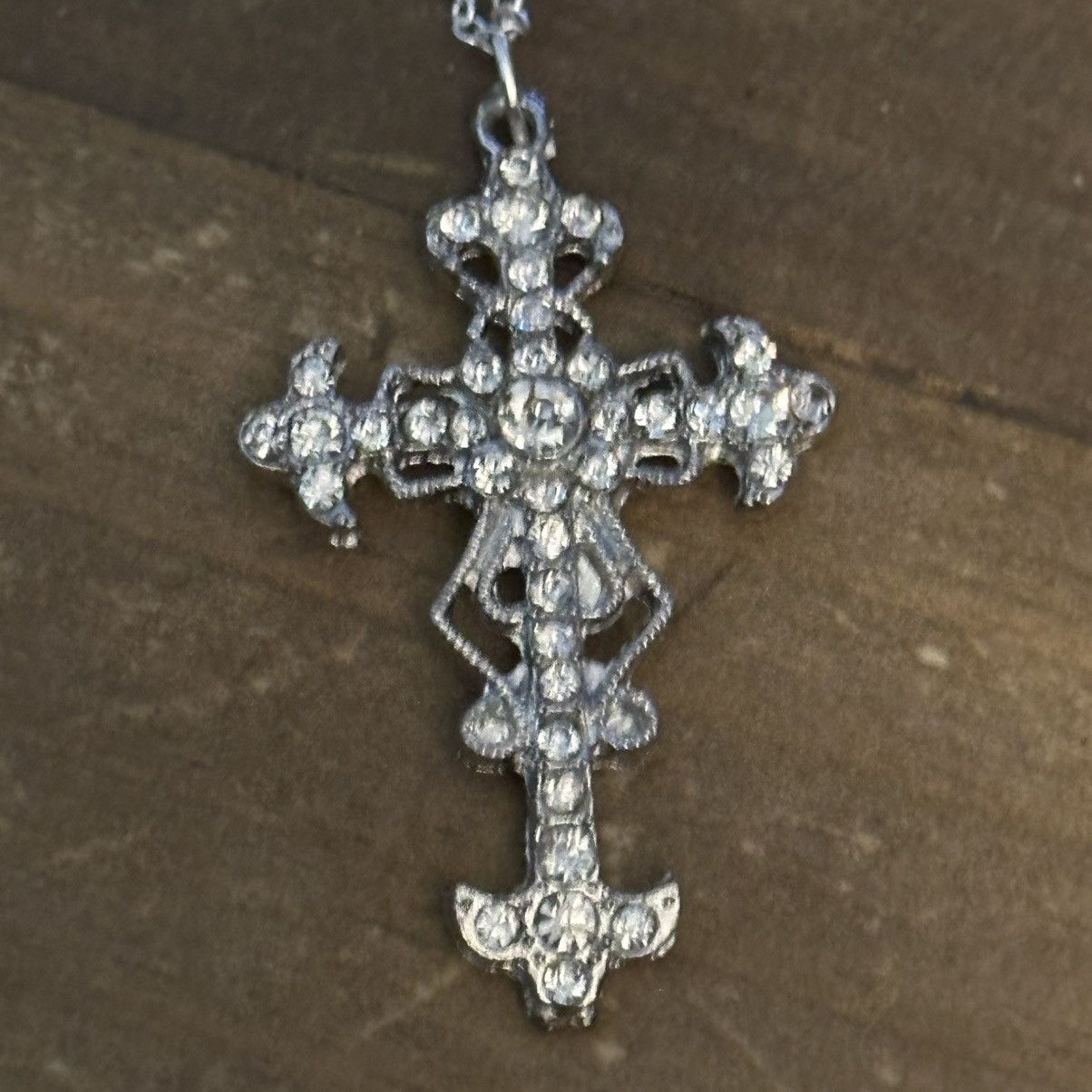 Other 925 silver filigree rhinestone cross pendant necklace Size ONE SIZE - 3 Thumbnail