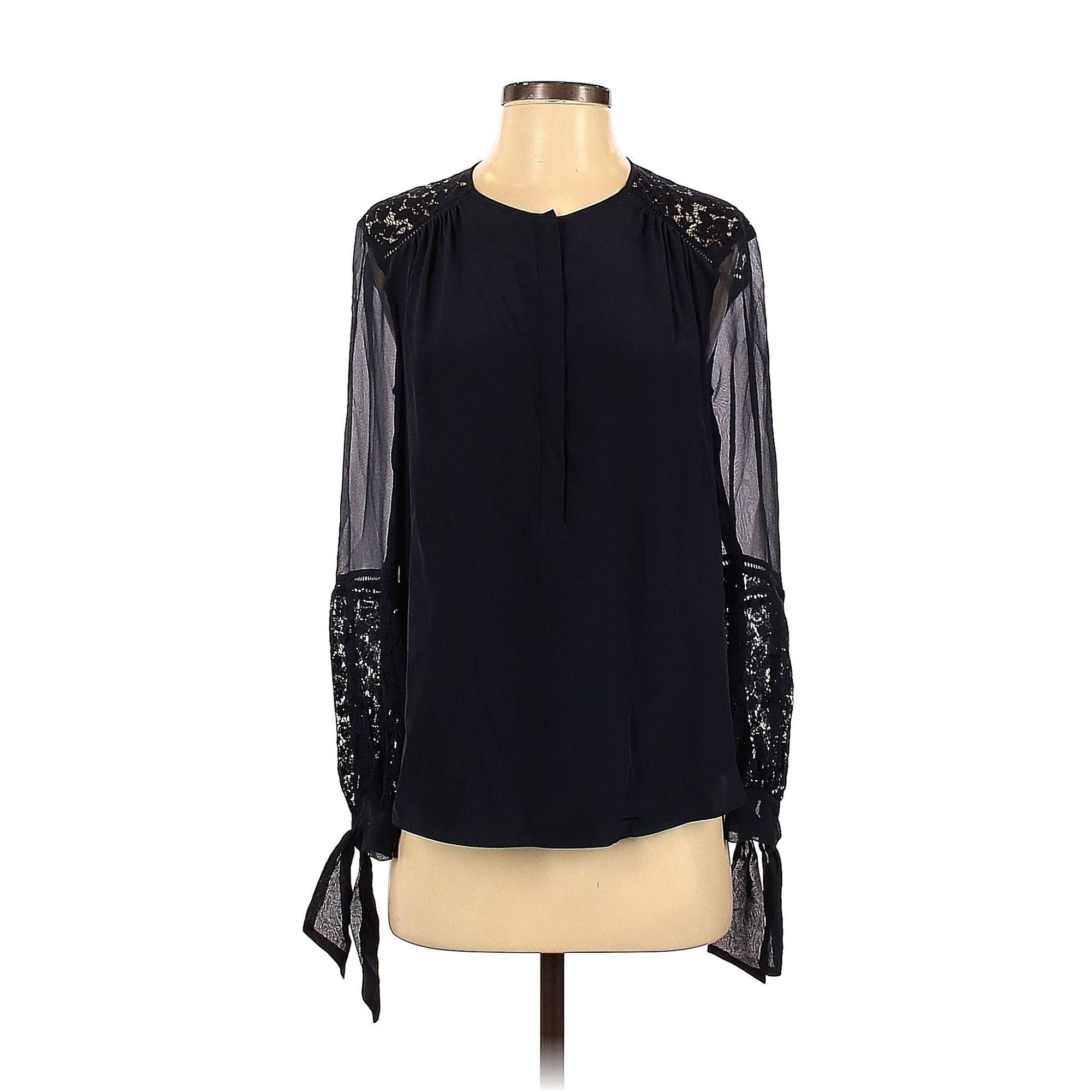 Rebecca Taylor Rebecca Taylor Blue Embroidered Detail Semi Sheer Balloon Lo Size S / US 4 / IT 40 - 1 Thumbnail