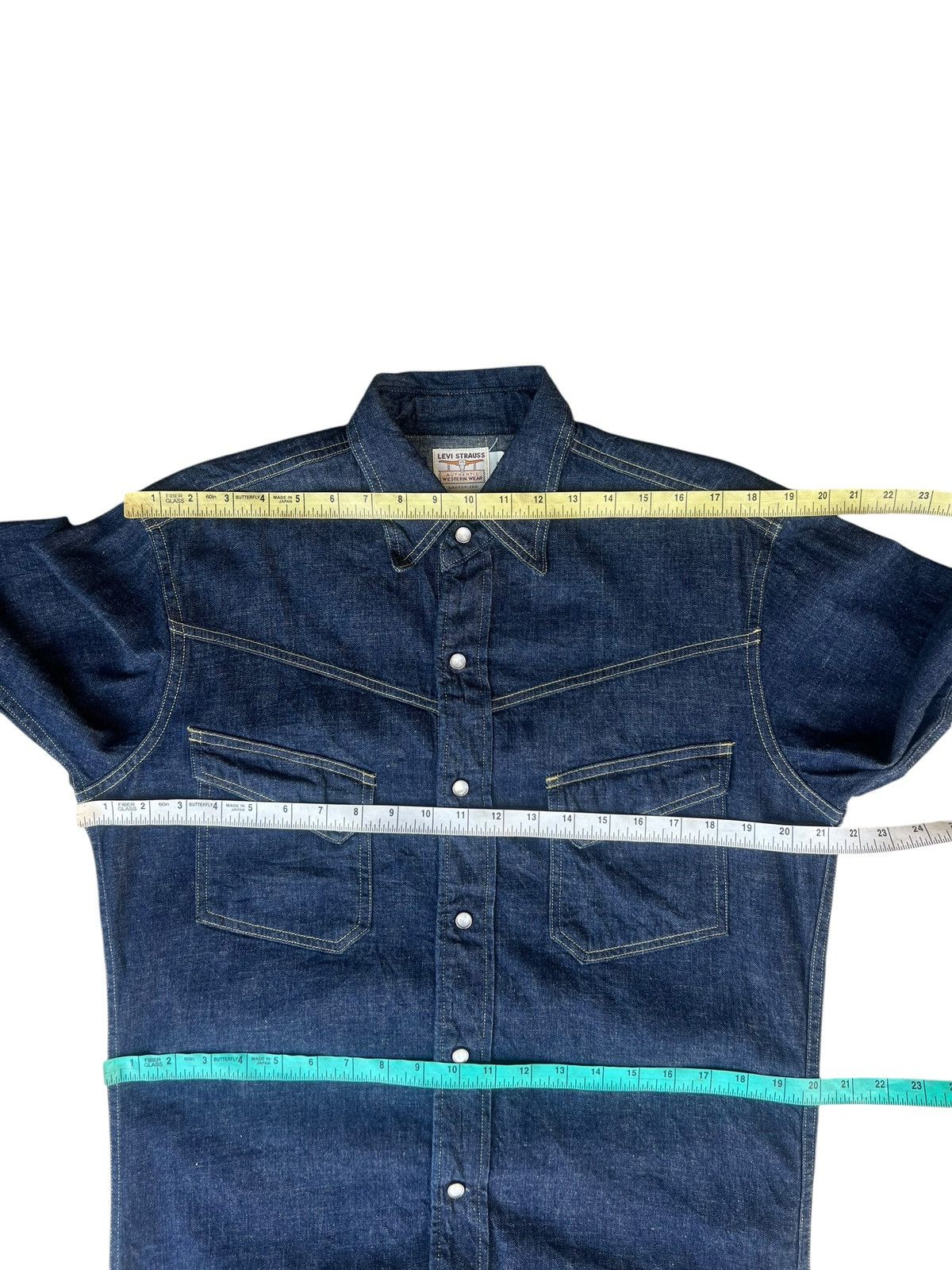 Levi's Vintage Clothing Vintage 2000 Levi’s Long Horn Big E Denim Western Shirt Size US M / EU 48-50 / 2 - 4 Thumbnail