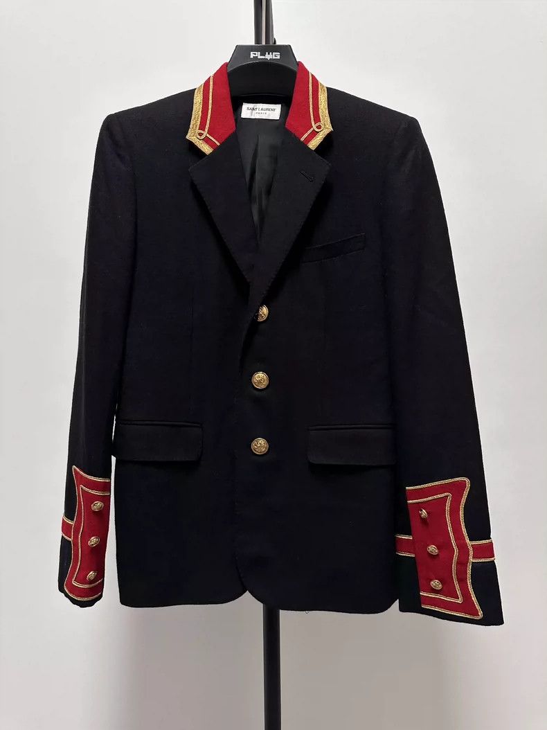 Saint Laurent Paris Saint Laurent Black Red Court Jacket Size US L / EU 52-54 / 3 - 1 Thumbnail
