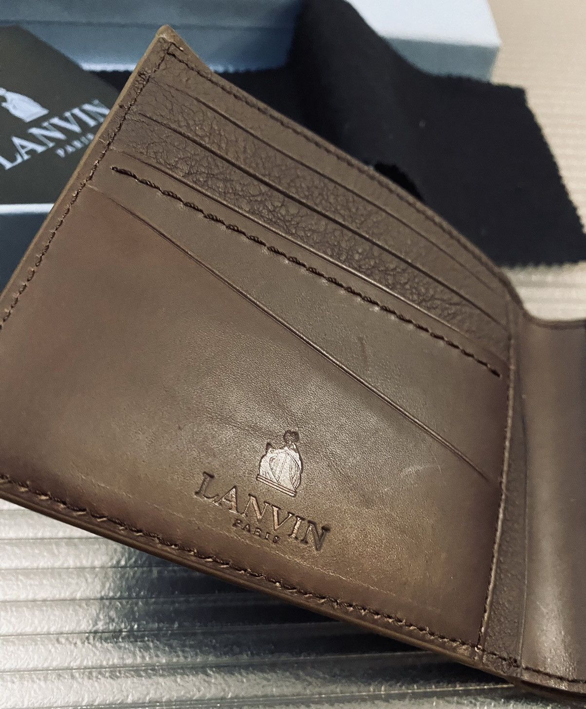 Lanvin Lanvin Paris taurillion leather contrast billfold wallet NEW Size ONE SIZE - 12 Thumbnail
