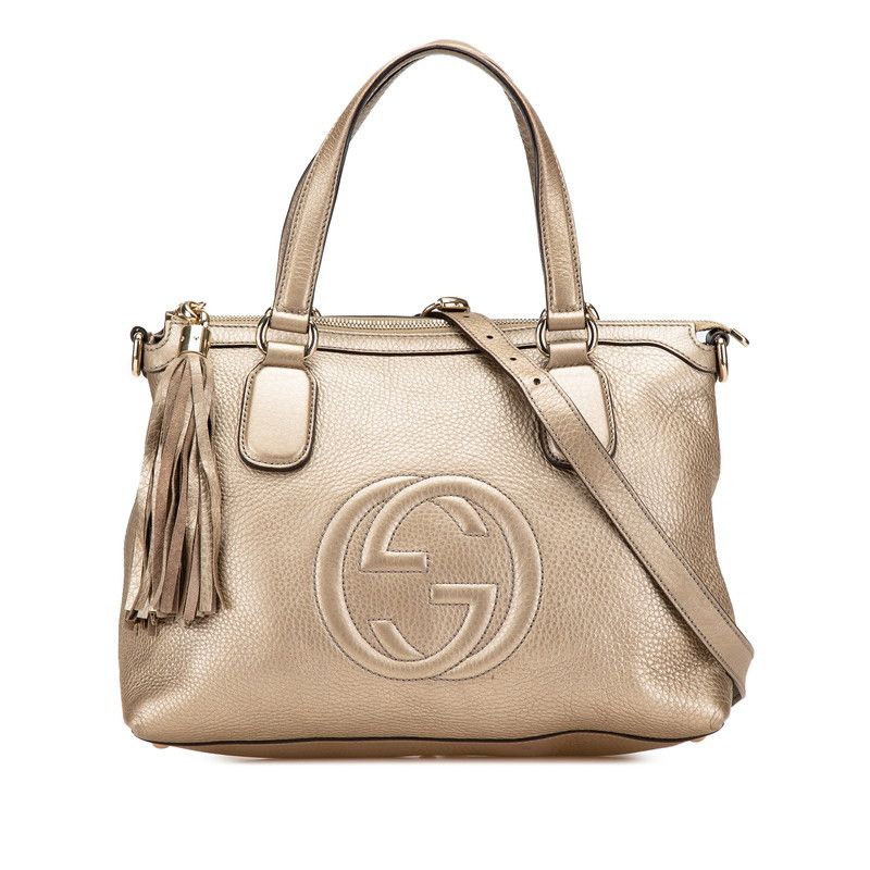 Gucci Gucci Soho Tassel Leather 2Way Bag Leather Shoulder Bag 308362 in Gold, Women's