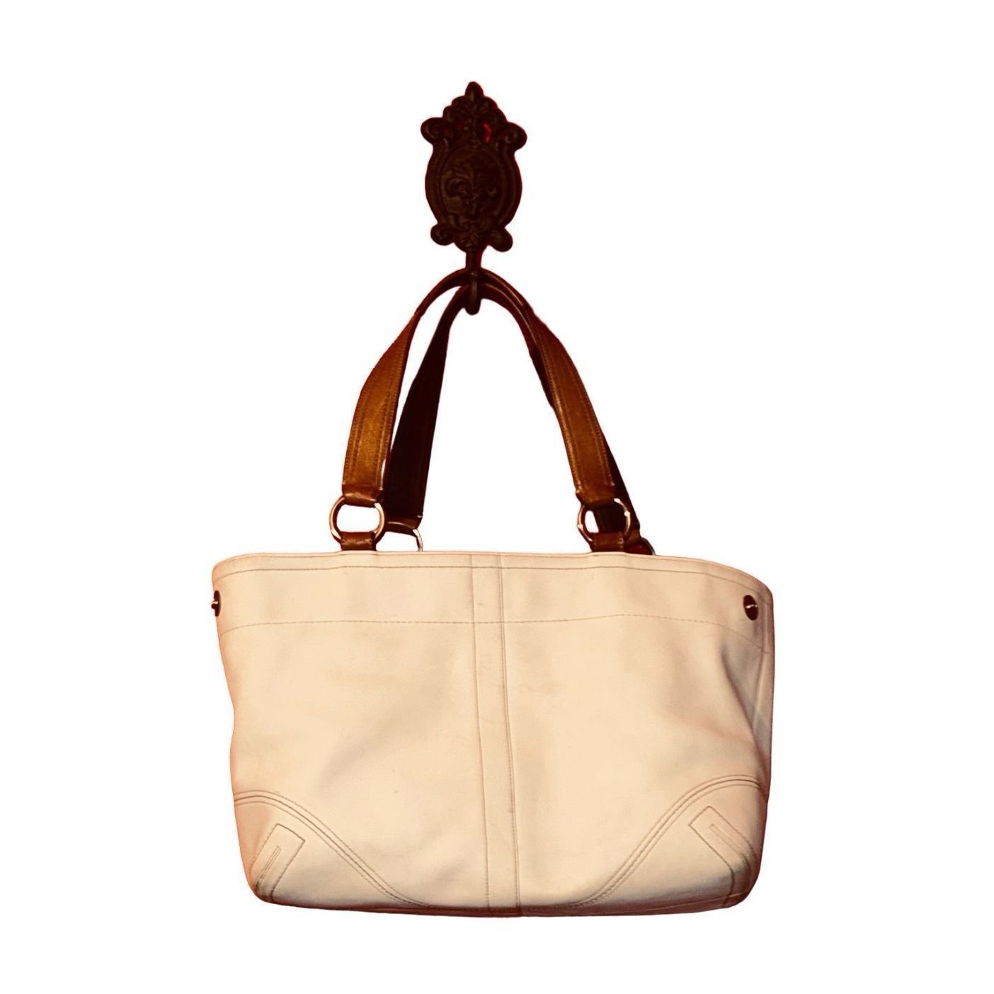 Coach Coach Cream Leather Large Shoulder Bag Soho Double Front Poc Size ONE SIZE - 2 Thumbnail