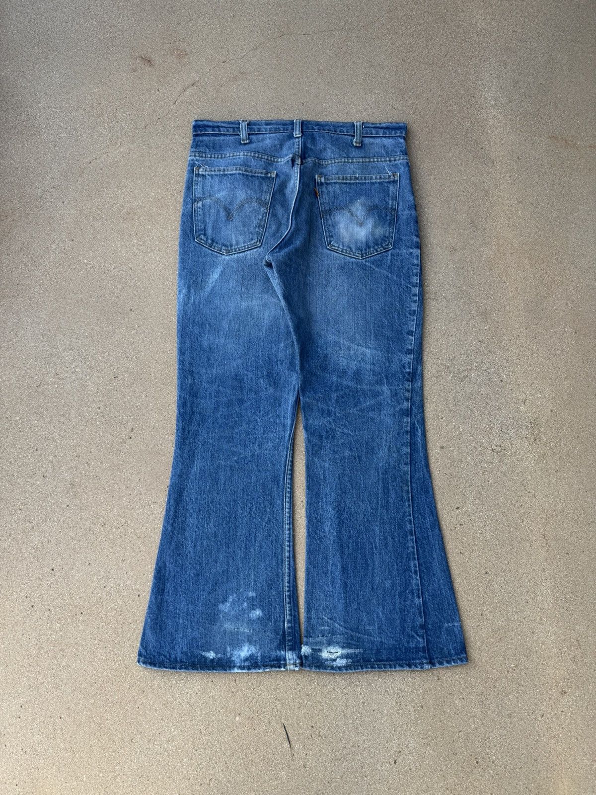 Levi's Vtg 70’s Levi’s 646 Orange Tab Bellbottom Flare Jeans 33x28 Size US 33 - 2 Thumbnail