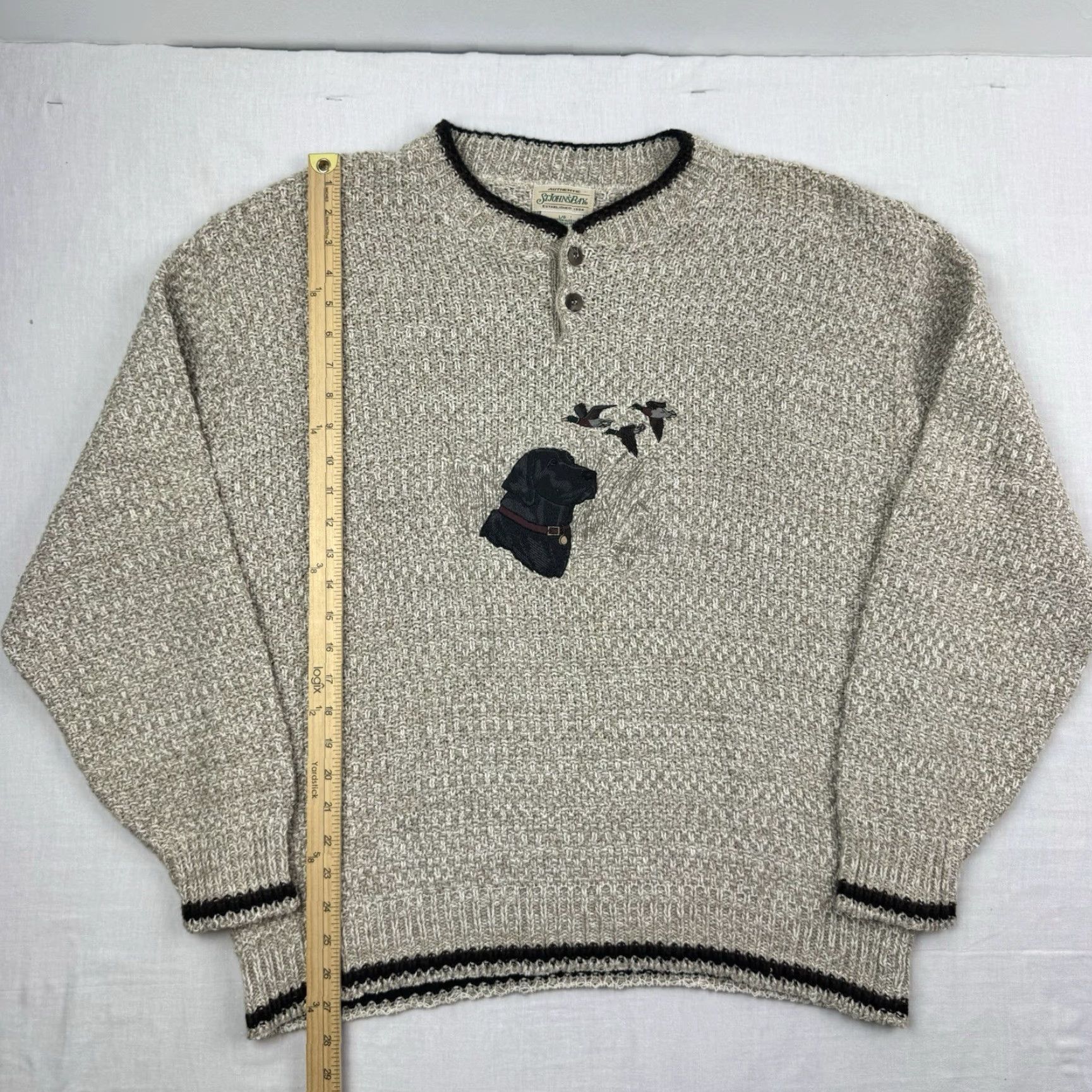 Vintage VINTAGE St John's Bay Brown Pullover Sweater Adult Large Crew Neck 90s Nature Mens Size US L / EU 52-54 / 3 - 6 Thumbnail