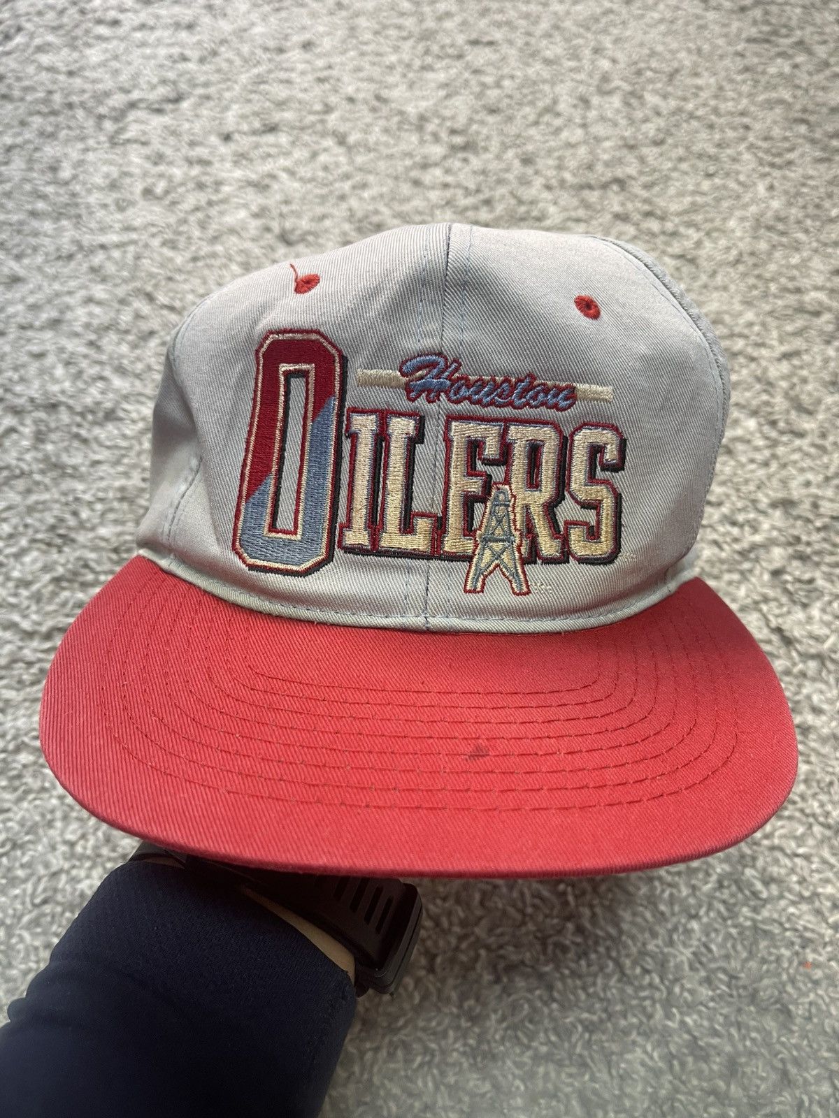 All Sport Vintage AJD Houston Oilers NFL Snapback Hat Cap Cap Two Tone Size ONE SIZE - 1 Thumbnail
