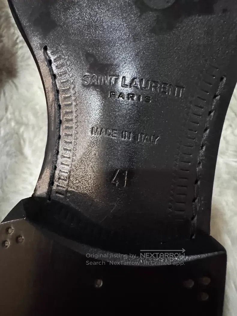 Saint Laurent Paris Saint Laurent Paris Metallic Silver Leather Shoes Size US 8 / EU 41 - 6 Thumbnail
