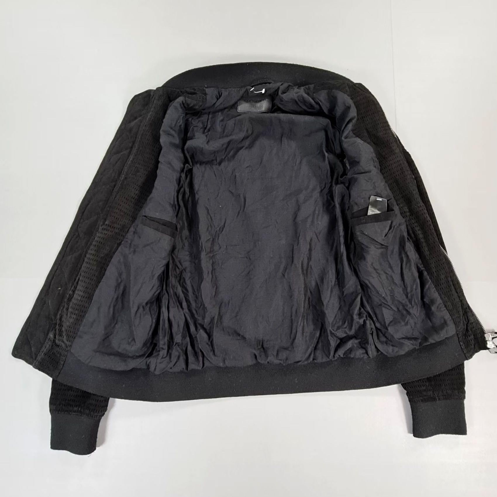 Allsaints AllSaints Mens Jacket Bomber Black XS Suede Goat Skin Perring Full Zip Size US XS / EU 42 / 0 - 6 Thumbnail