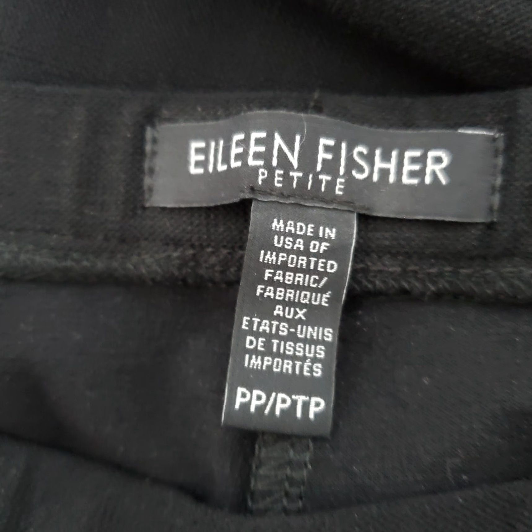 Eileen Fisher VINTAGE Eileen Fisher Pants Women Petite PP Black Cropped Pull On Straight Vs Nylon Spandex Viscose Blend Career Wear Women Size 24" / US 00 / IT 34 - 3 Thumbnail