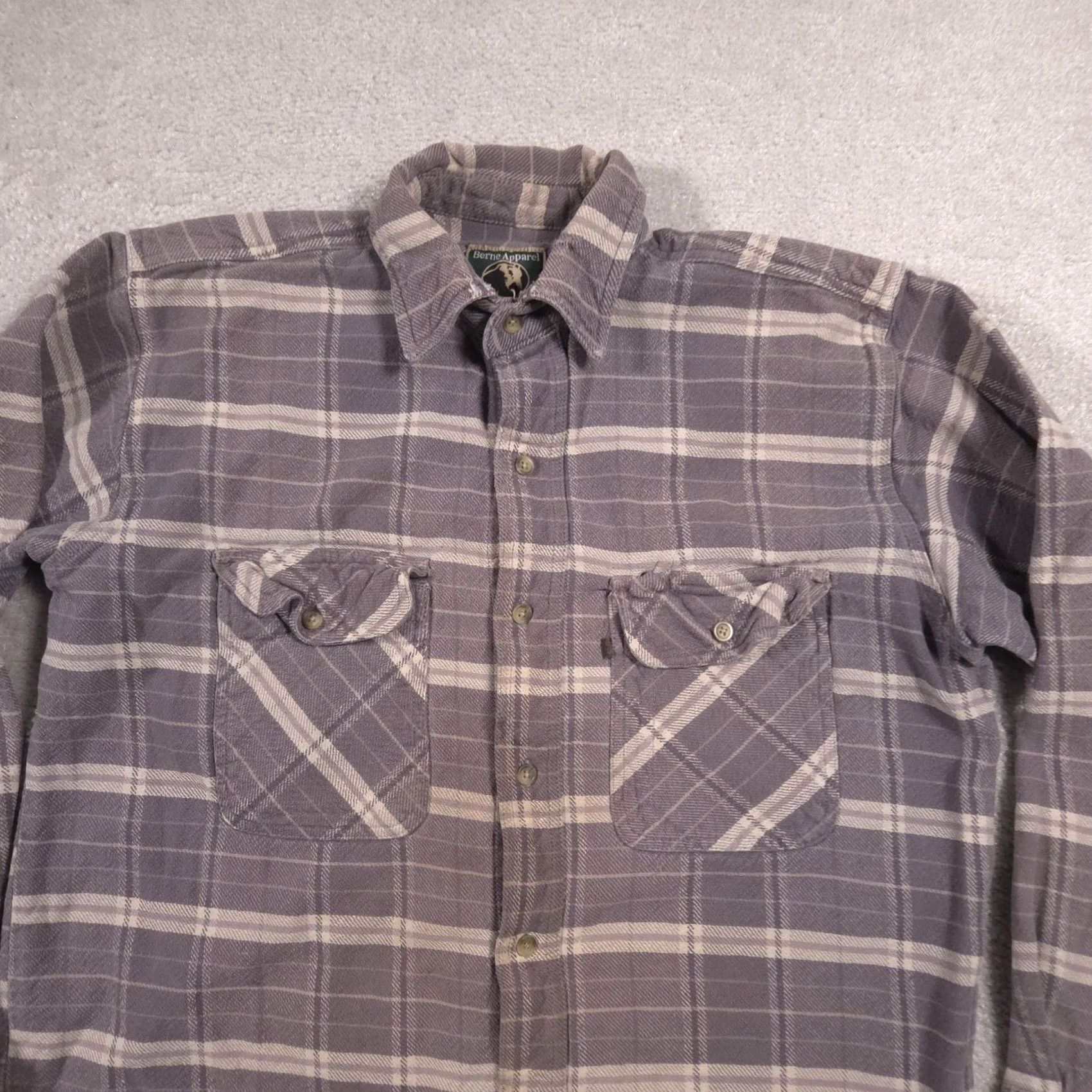 Vintage Berne Apparel Shirt Mens Medium Gray Plaid Flannel Button Front Workwear Size US M / EU 48-50 / 2 - 3 Thumbnail
