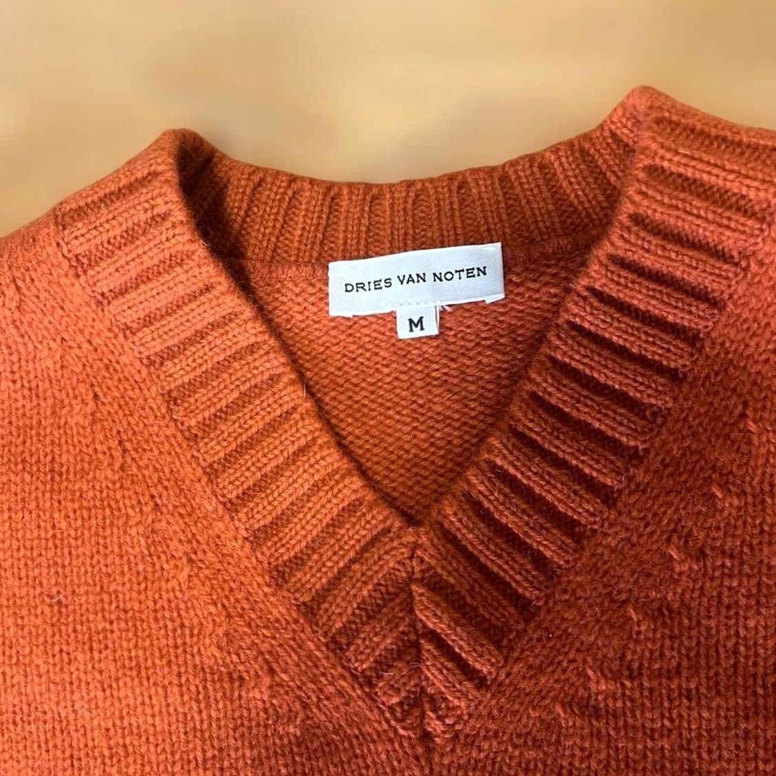 Dries Van Noten VINTAGE Dries Van Noten Sweater Orange V-Neck M 90s 2000s New Men Size US M / EU 48-50 / 2 - 3 Thumbnail