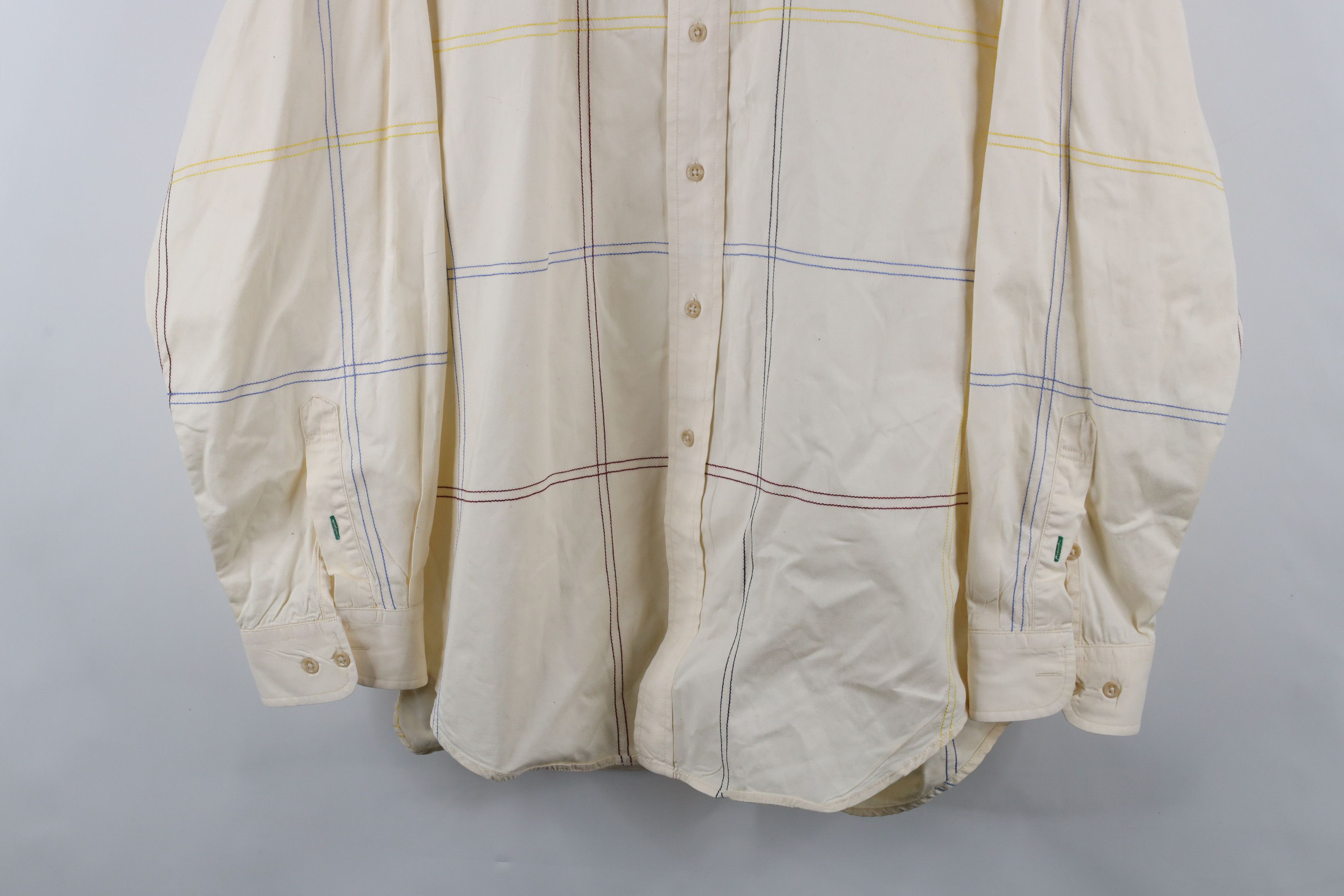 Tommy Hilfiger × Vintage Vintage 90s Tommy Hilfiger Rainbow Plaid Button Down Shirt Size US XL / EU 56 / 4 - 3 Thumbnail