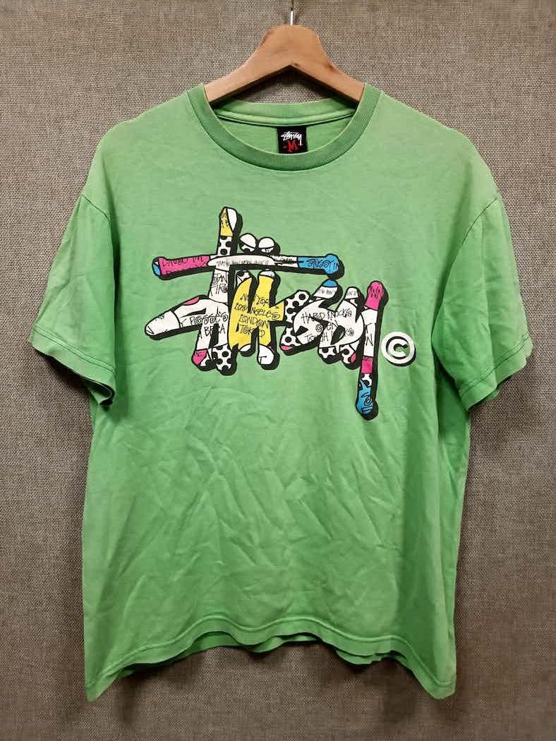 Vintage vintage t shirt stussy world tour big logo | Grailed