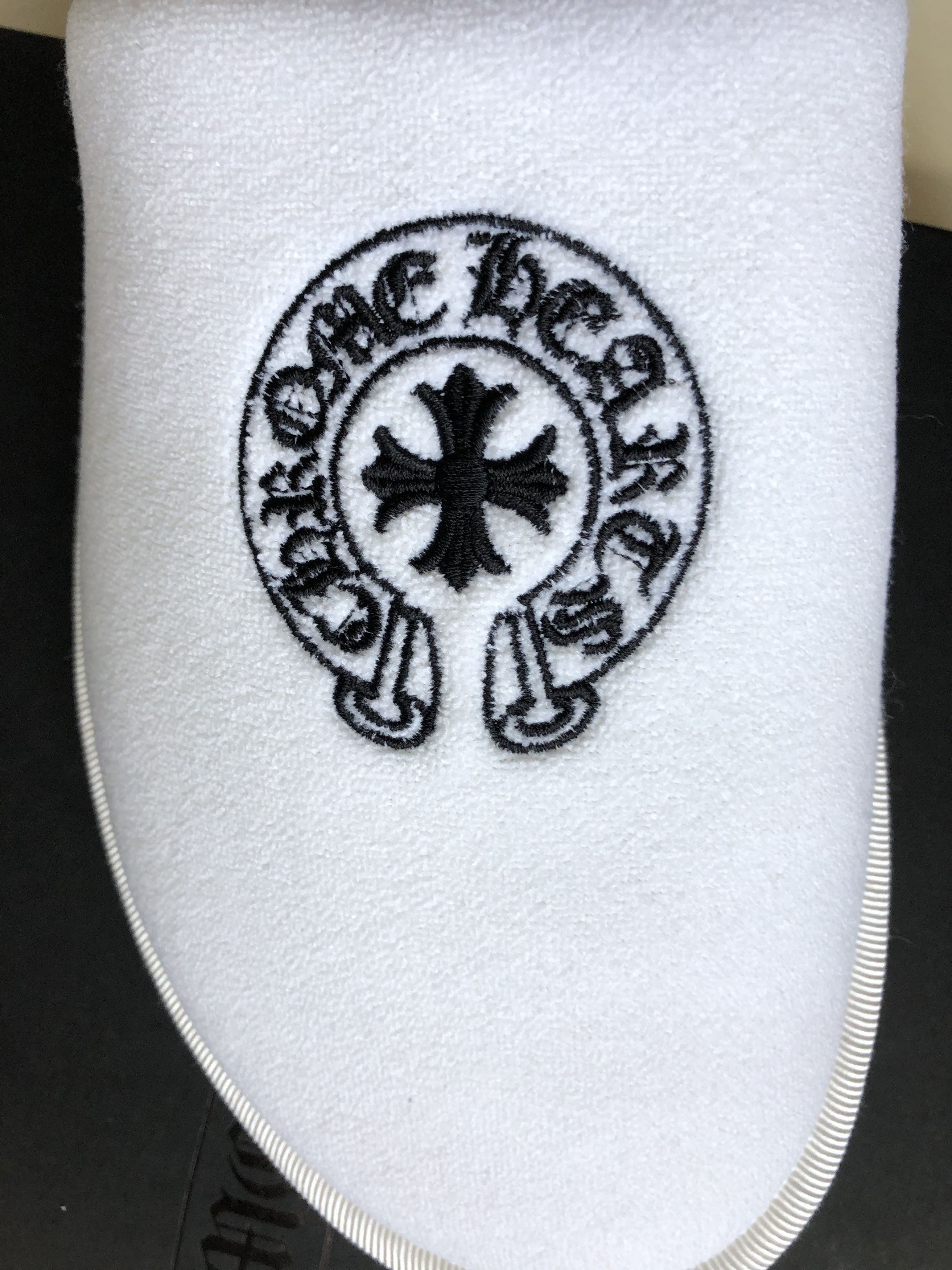 Chrome Hearts Chrome Hearts Horseshoe Embroidered White Slippers Size US 12.5 / EU 45-46 - 6 Thumbnail