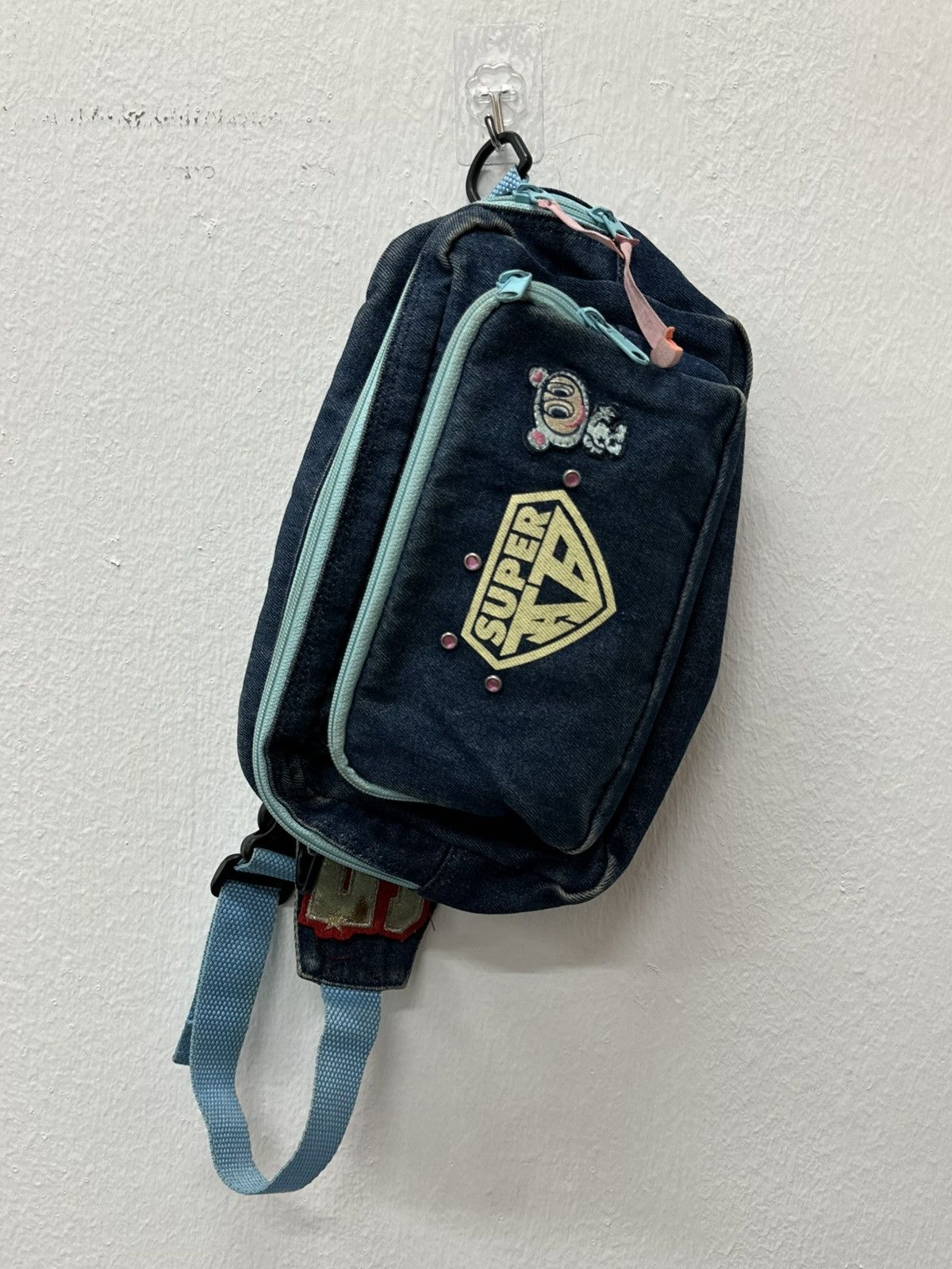 Japanese Brand 2000s Angel Blue Japan Denim Waist Bag Size ONE SIZE - 21 Thumbnail