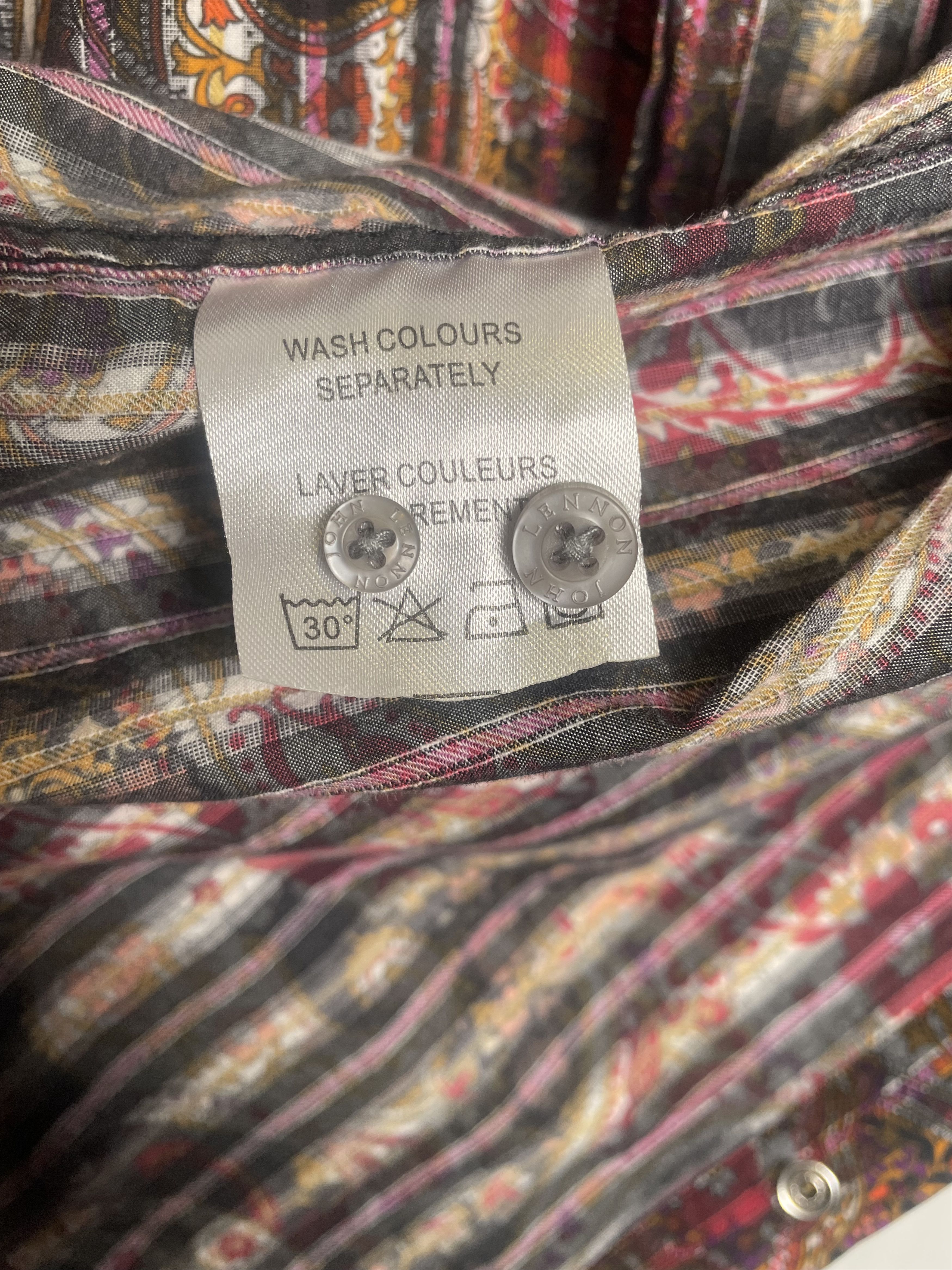 Other 🎸 John Lennon Psychedelic Paisley Striped Shirt - Tagged M Size US M / EU 48-50 / 2 - 10 Thumbnail