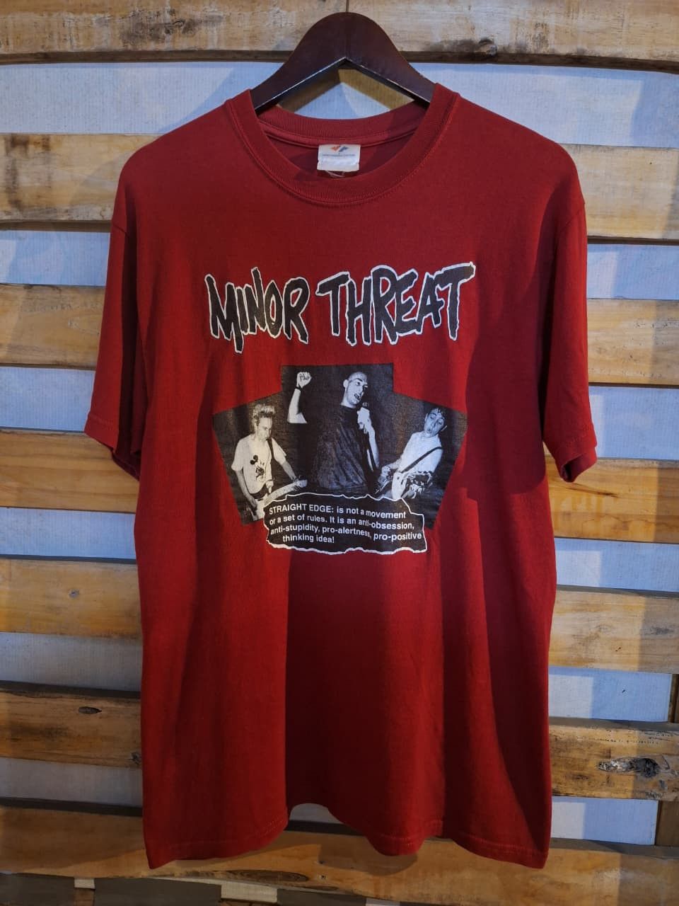 Band Tees VINTAGE 90s MINOR THREAT STRAIGHT EDGE LATE 90s METAL HC Size US L / EU 52-54 / 3 - 1 Thumbnail