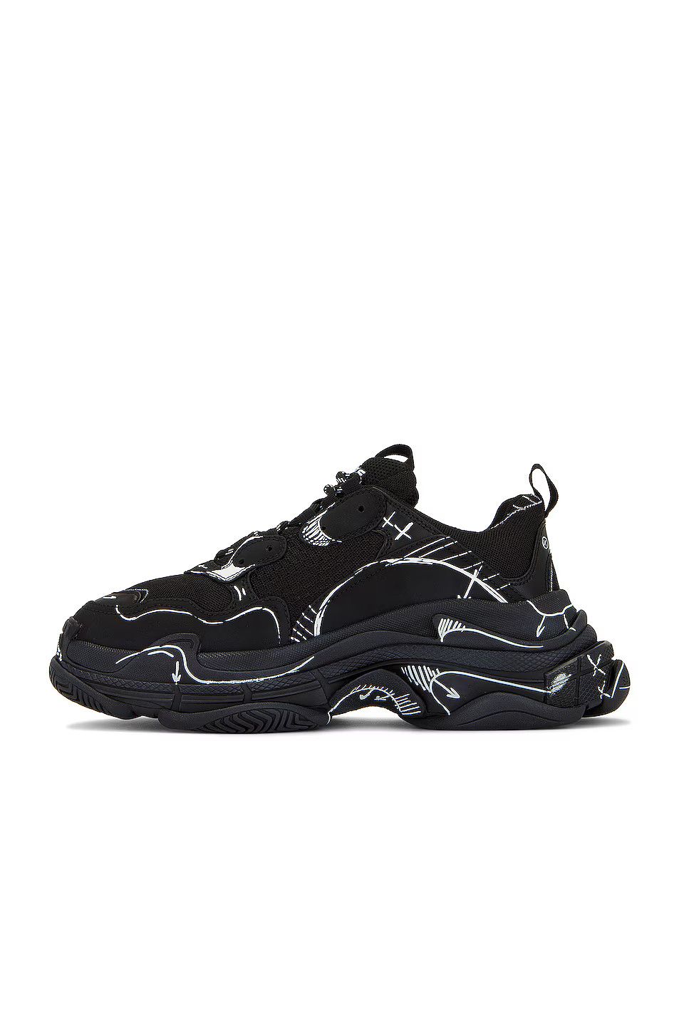 Balenciaga o1mt1gz0824 Triple S Sketch Sneaker in Black Size US 13 / EU 46 - 7 Thumbnail