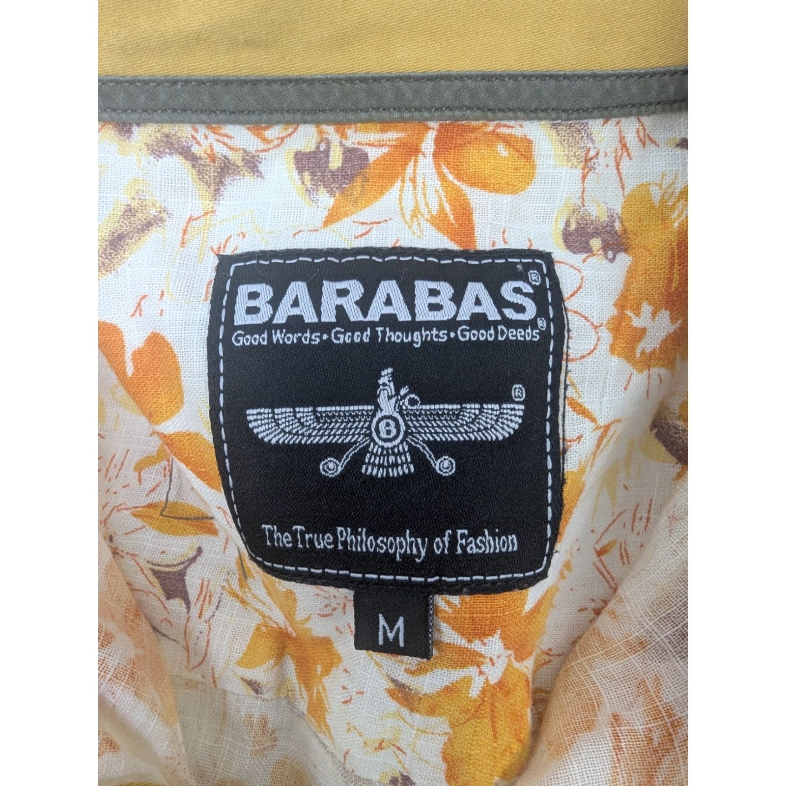 Vintage Barabas Floral Orange Button Shirt Mens M Short Sleeve Summer Cotton Shirt Size US M / EU 48-50 / 2 - 7 Thumbnail