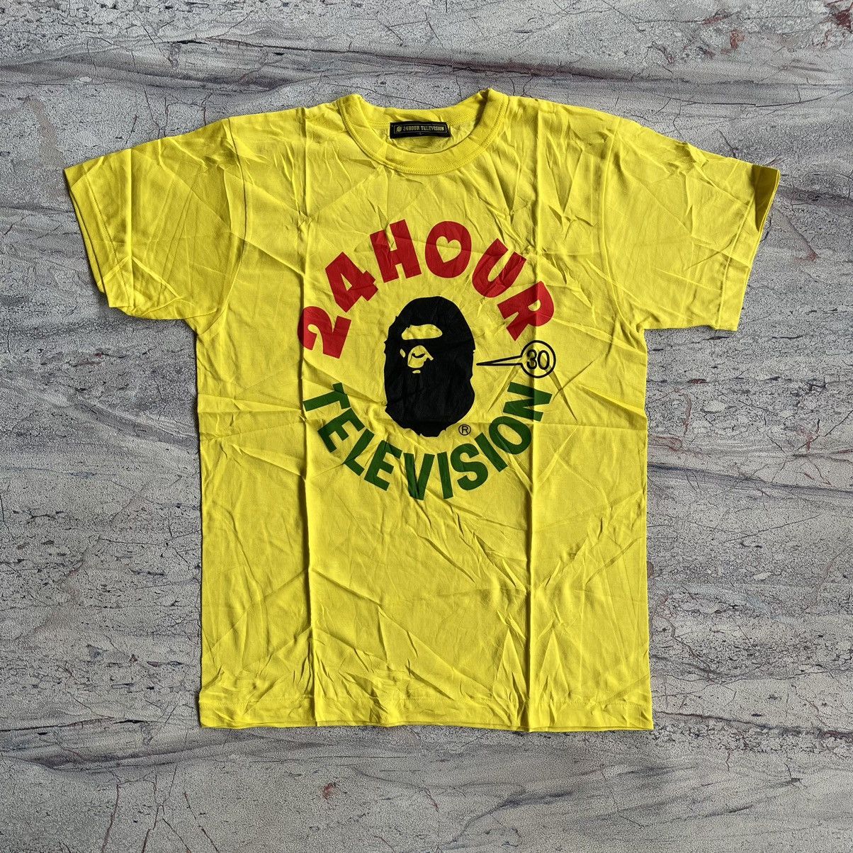 Japanese Brand DS SET OF 2 Bape 24 hour television “ orange L yellow S “ Size US L / EU 52-54 / 3 - 10 Thumbnail