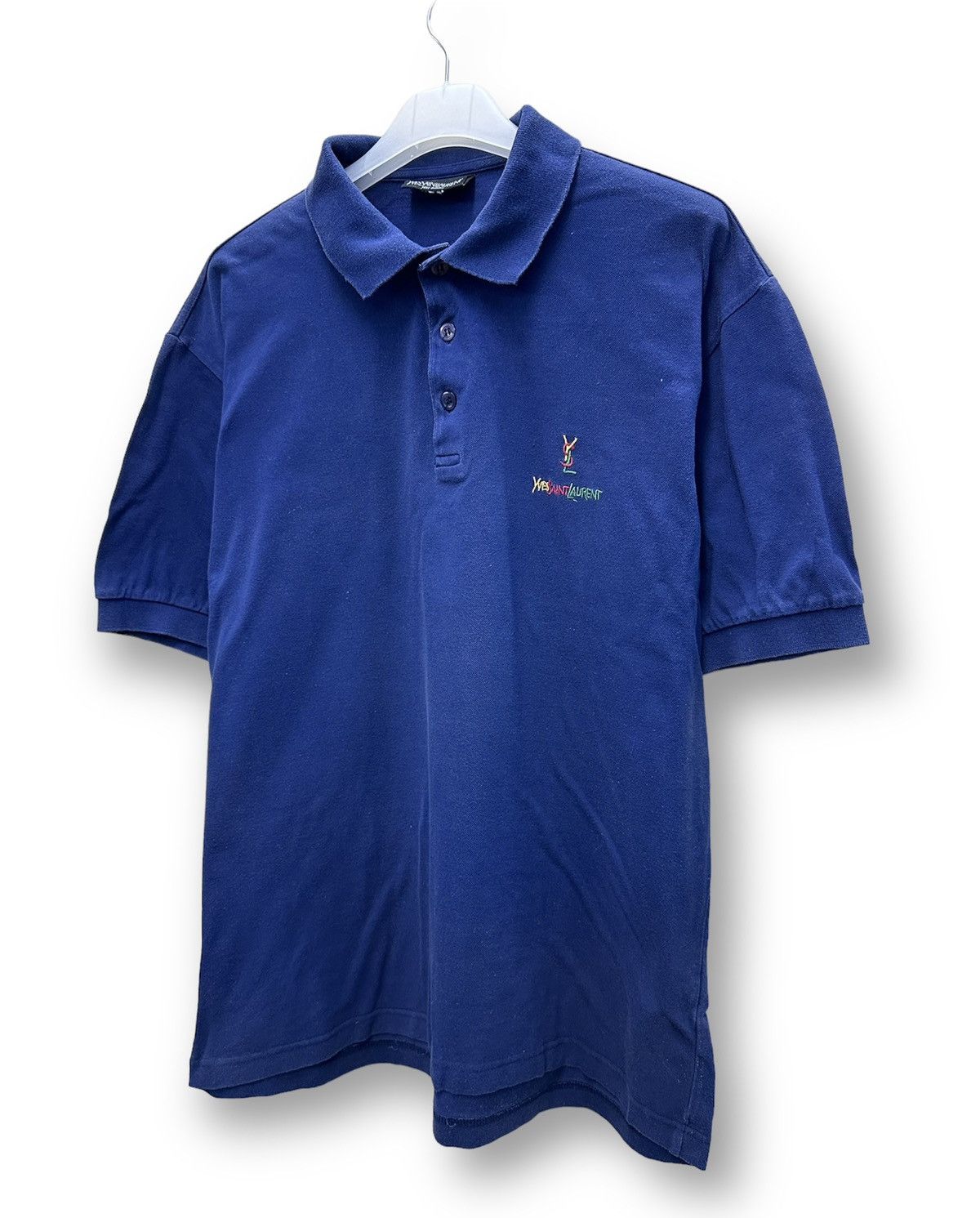 Vintage × Yves Saint Laurent Vintage YSL Pour Homme Polo Tee A242 Size US M / EU 48-50 / 2 - 2 Thumbnail